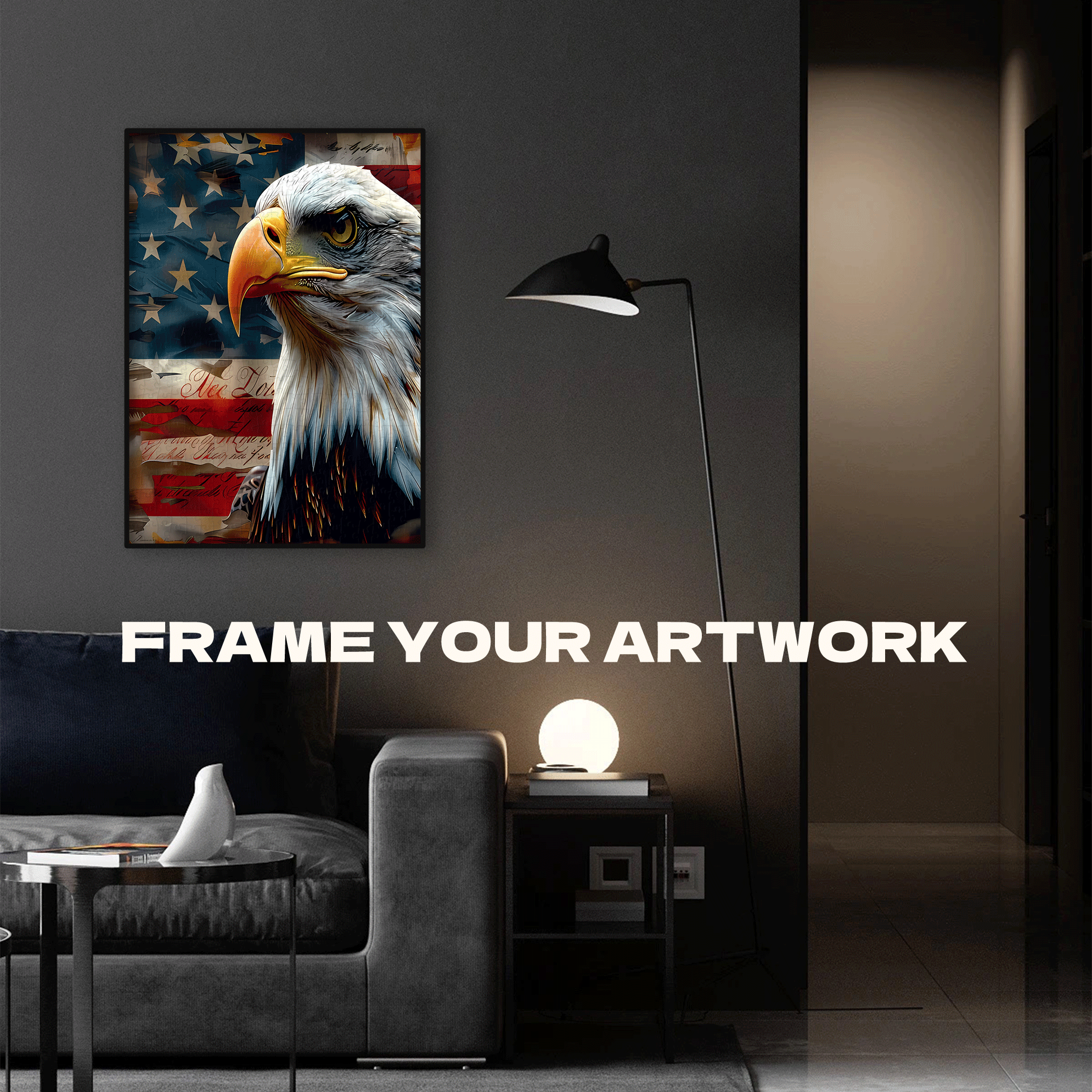 Proud Eagle 500pcs/1000pcs Jigsaw Puzzle, Scratch-Resistant, Interactive Family Game & Brain-Boosting DIY Decor, Perfect for Halloween, Christmas & New Year Gifts, Family Puzzle Game