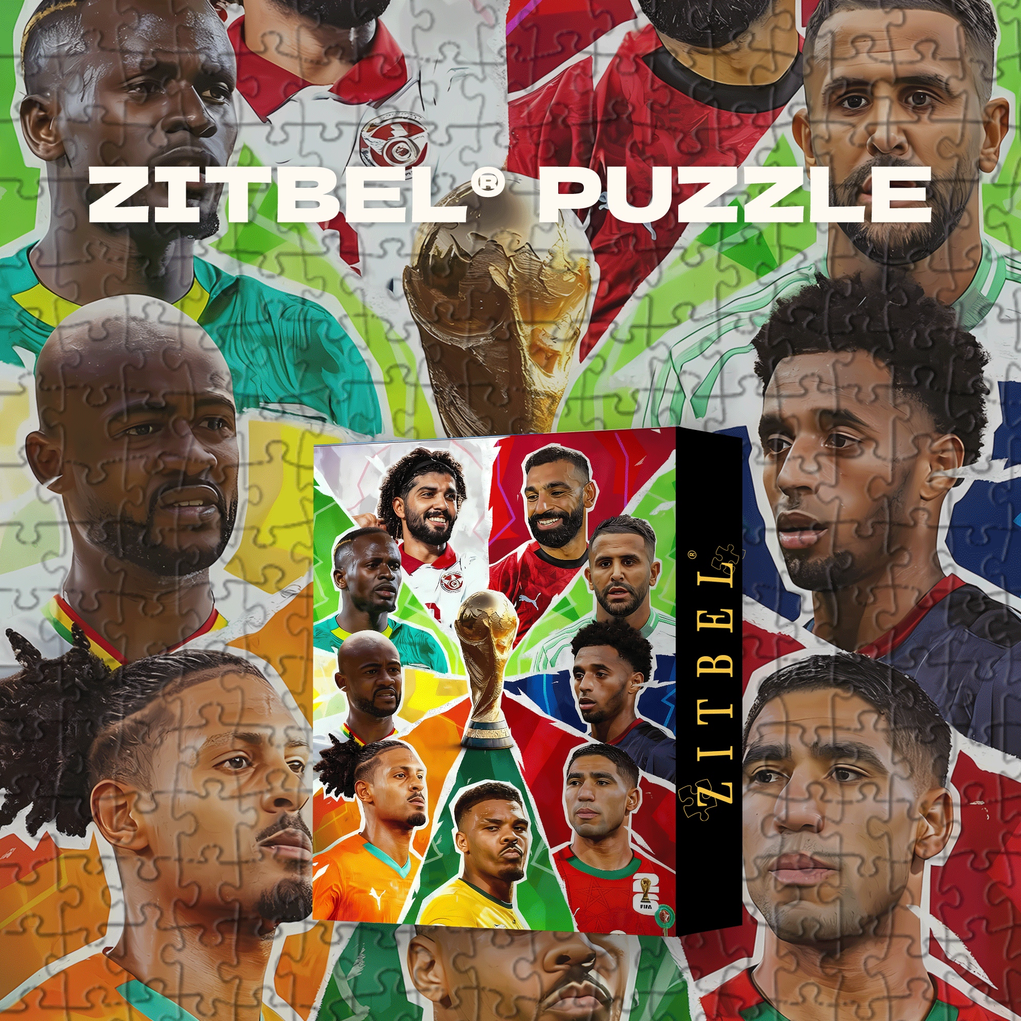 The Football Power Of Africa And Arabia 500pcs/1000pcs Jigsaw Puzzle, Scratch-Resistant, Interactive Family Game & Brain-Boosting DIY Decor, Perfect for Halloween, Christmas & New Year Gifts, Family Puzzle Game