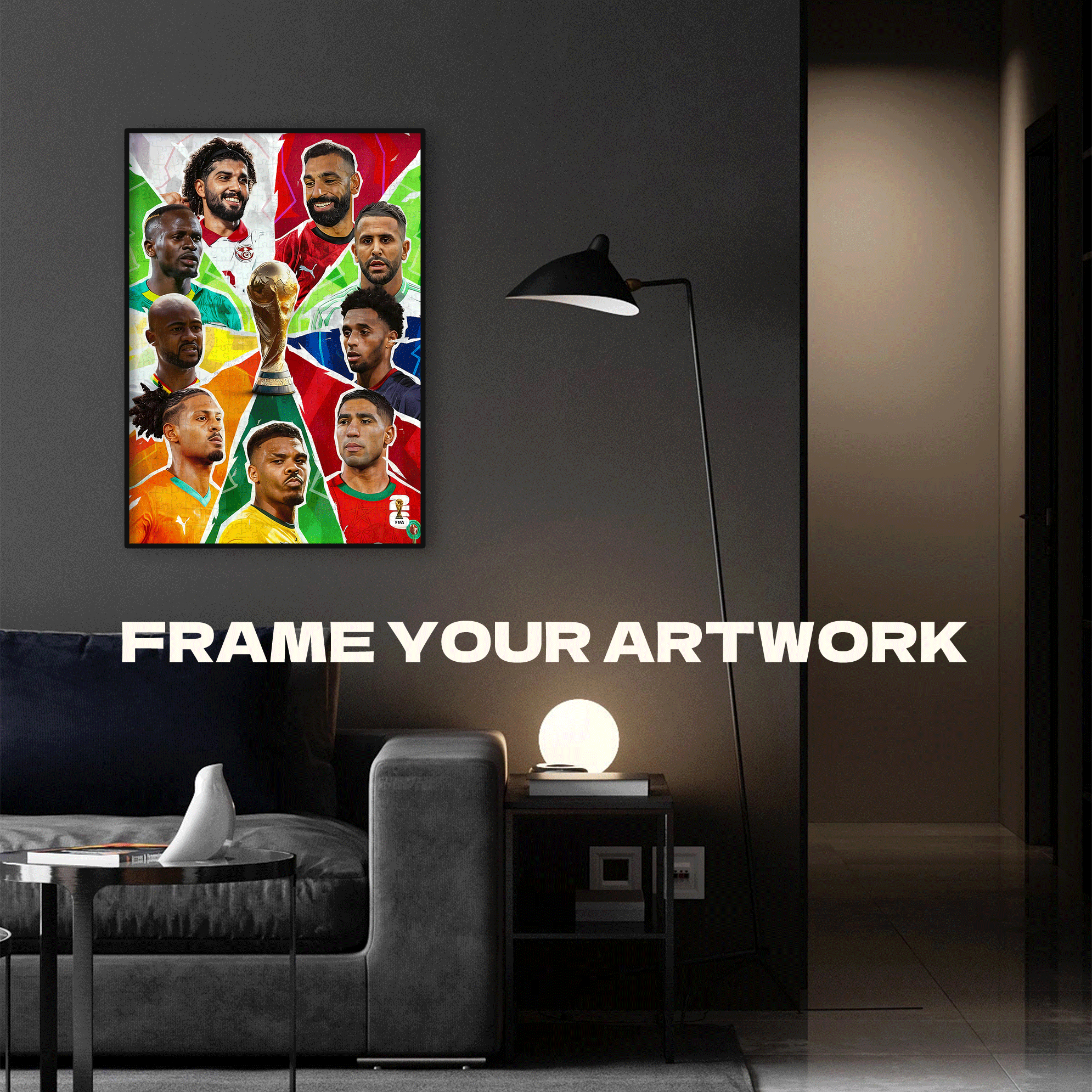 The Football Power Of Africa And Arabia 500pcs/1000pcs Jigsaw Puzzle, Scratch-Resistant, Interactive Family Game & Brain-Boosting DIY Decor, Perfect for Halloween, Christmas & New Year Gifts, Family Puzzle Game