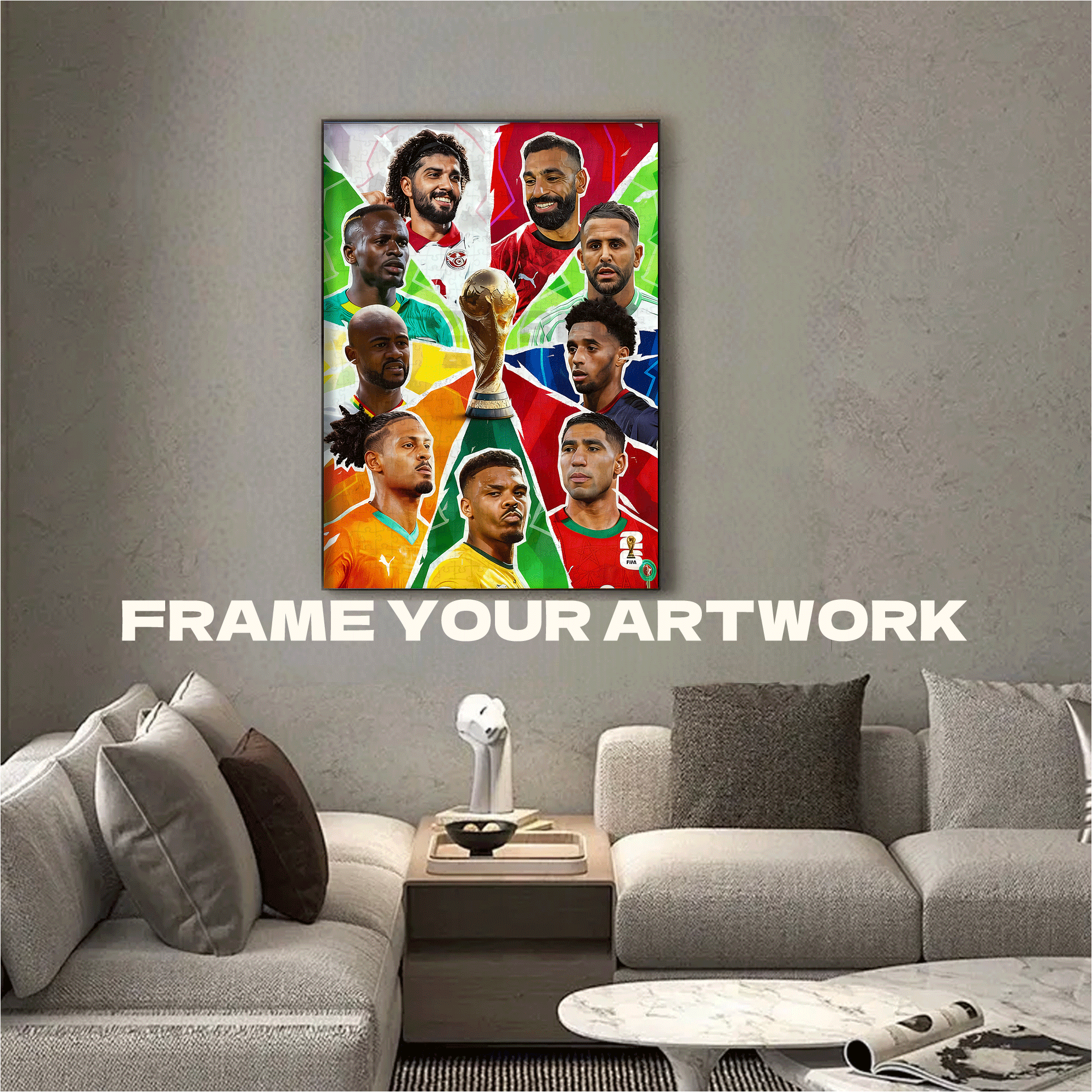 The Football Power Of Africa And Arabia 500pcs/1000pcs Jigsaw Puzzle, Scratch-Resistant, Interactive Family Game & Brain-Boosting DIY Decor, Perfect for Halloween, Christmas & New Year Gifts, Family Puzzle Game