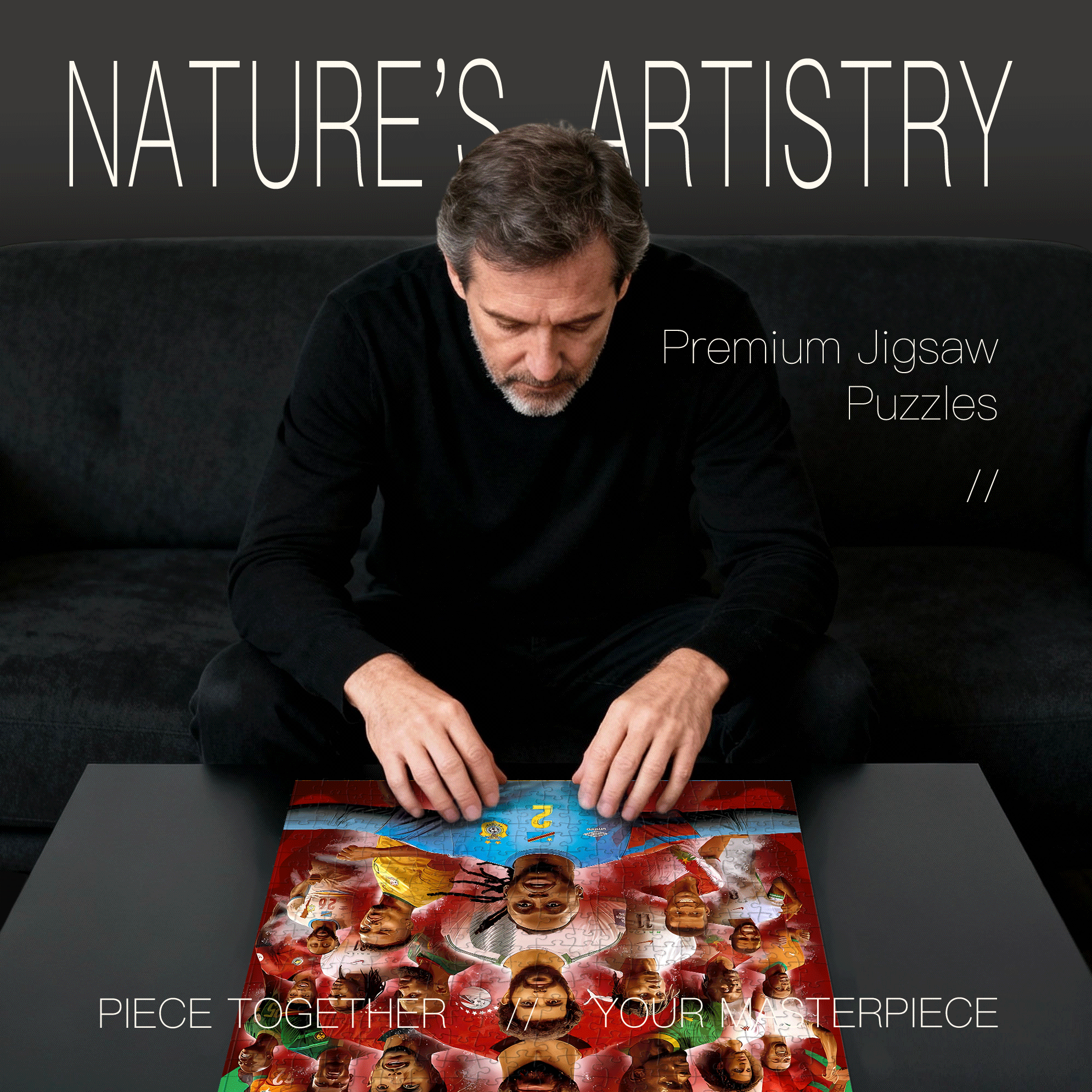 The PREMIER LEAGUE Participants 500pcs/1000pcs Jigsaw Puzzle, Scratch-Resistant, Interactive Family Game & Brain-Boosting DIY Decor, Perfect for Halloween, Christmas & New Year Gifts, Family Puzzle Game