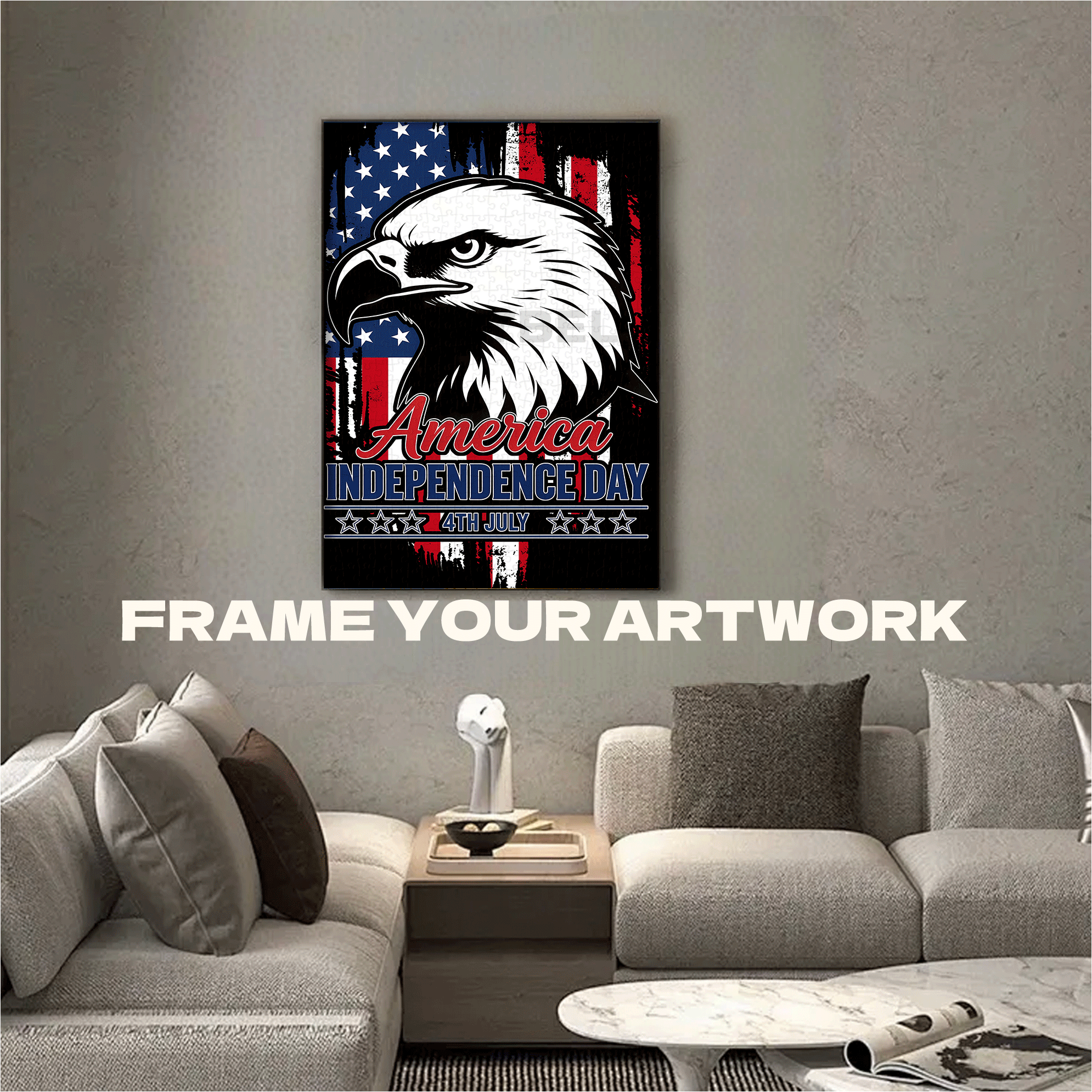 U.S. Independence Day 500pcs/1000pcs Jigsaw Puzzle, Scratch-Resistant, Interactive Family Game & Brain-Boosting DIY Decor, Perfect for Halloween, Christmas & New Year Gifts, Family Puzzle Game