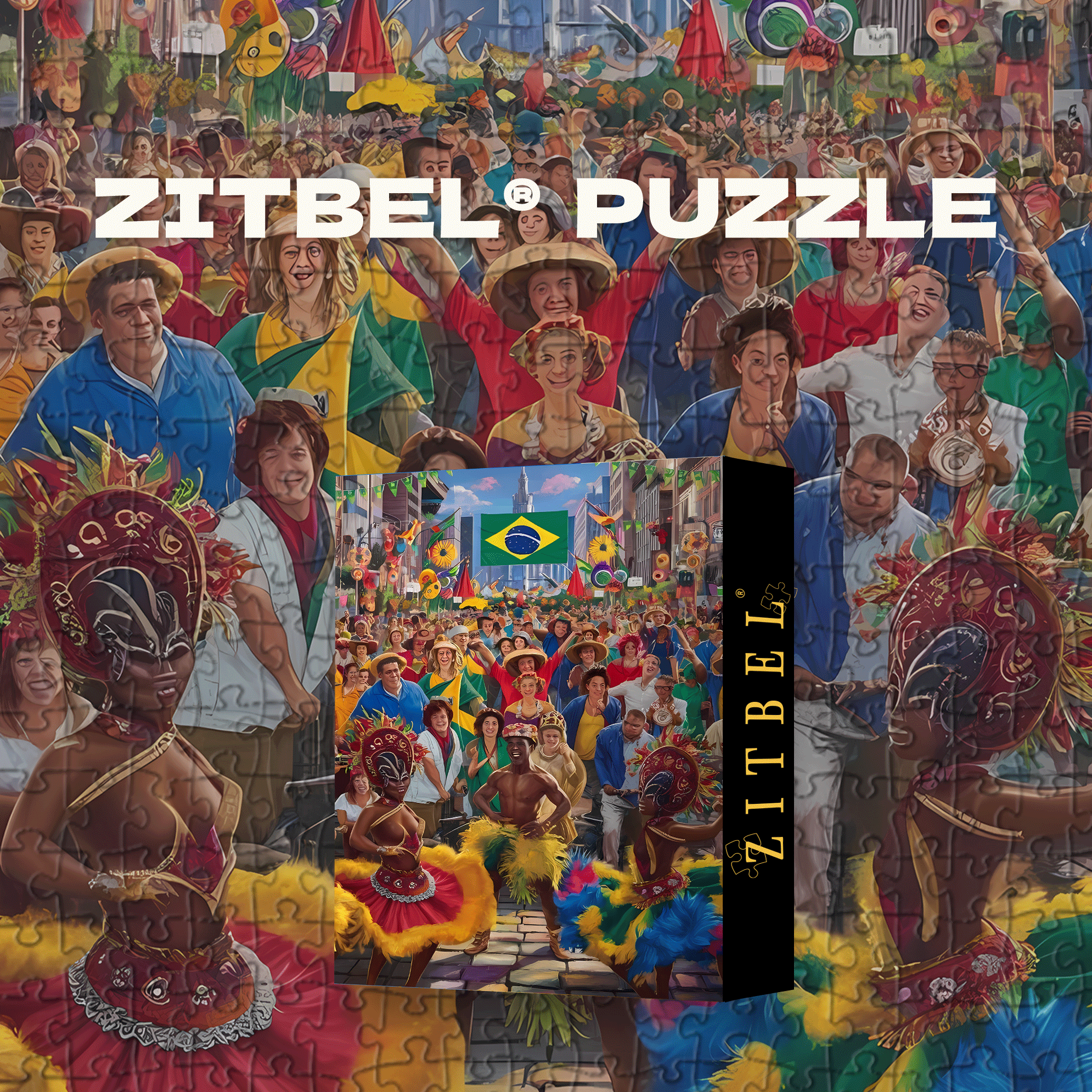 Vibrant Street Scene of Brazilian Carnival 500pcs/1000pcs Jigsaw Puzzle, Scratch-Resistant, Interactive Family Game & Brain-Boosting DIY Decor, Perfect for Halloween, Christmas & New Year Gifts, Family Puzzle Game
