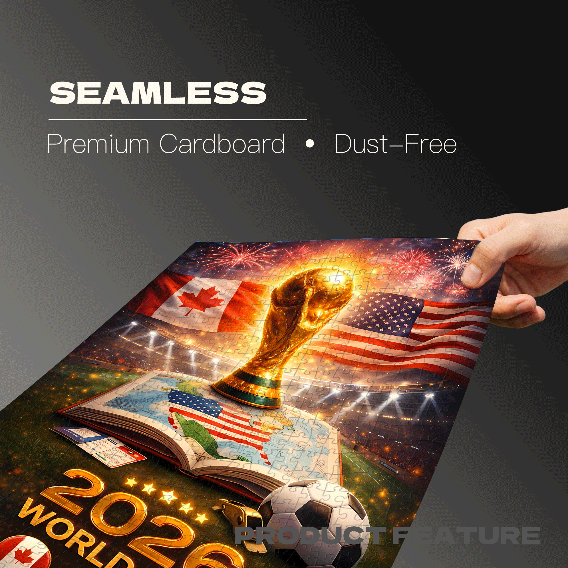 World Cup 2026 Ultimate Travel Guide (USA, Canada & Mexico) 500pcs/1000pcs Jigsaw Puzzle, Scratch-Resistant, Interactive Family Game & Brain-Boosting DIY Decor, Perfect for Halloween, Christmas & New Year Gifts, Family Puzzle Game