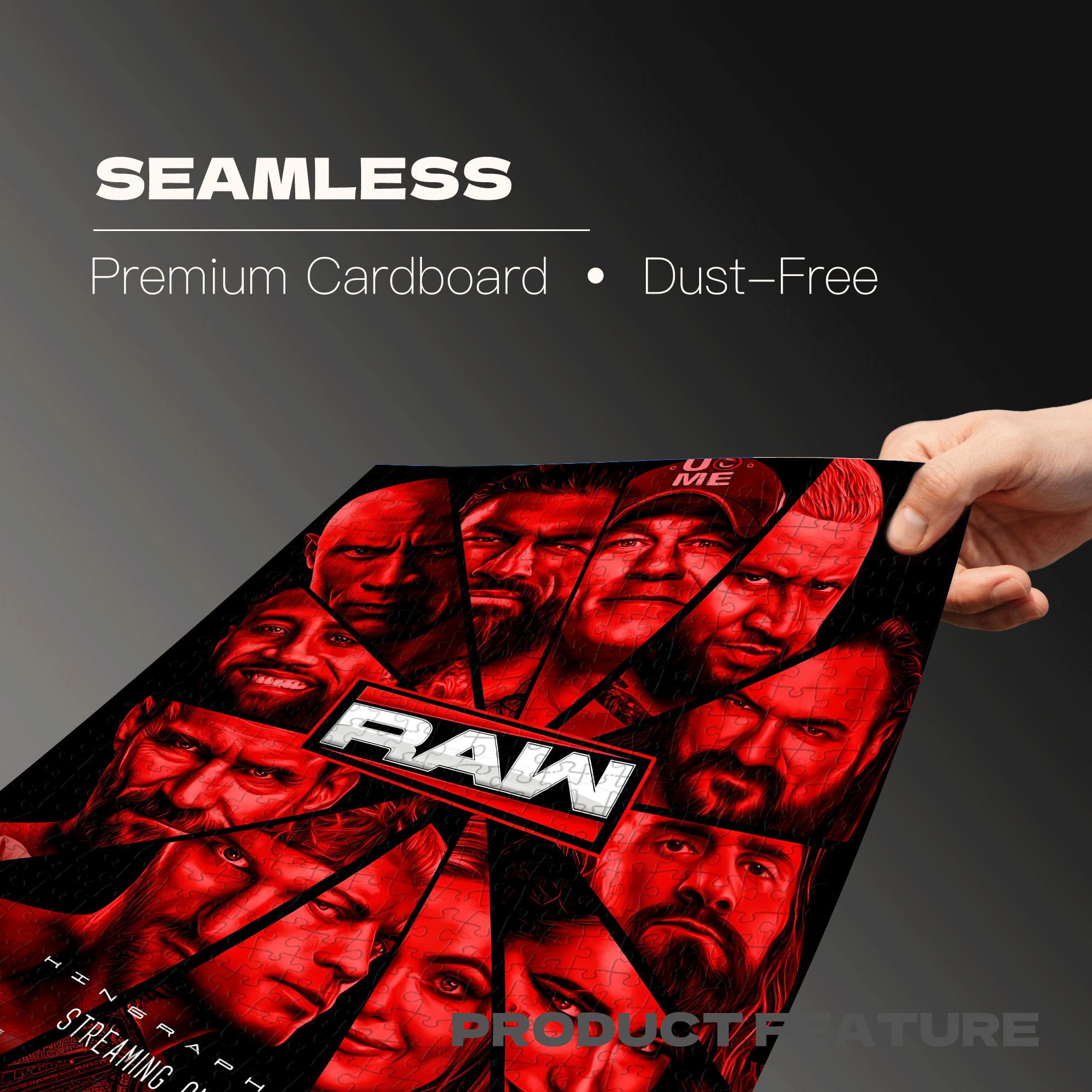 WWE RAW All-Star Cast 500pcs/1000pcs Jigsaw Puzzle, Scratch-Resistant, Interactive Family Game & Brain-Boosting DIY Decor, Perfect for Halloween, Christmas & New Year Gifts, Family Puzzle Game