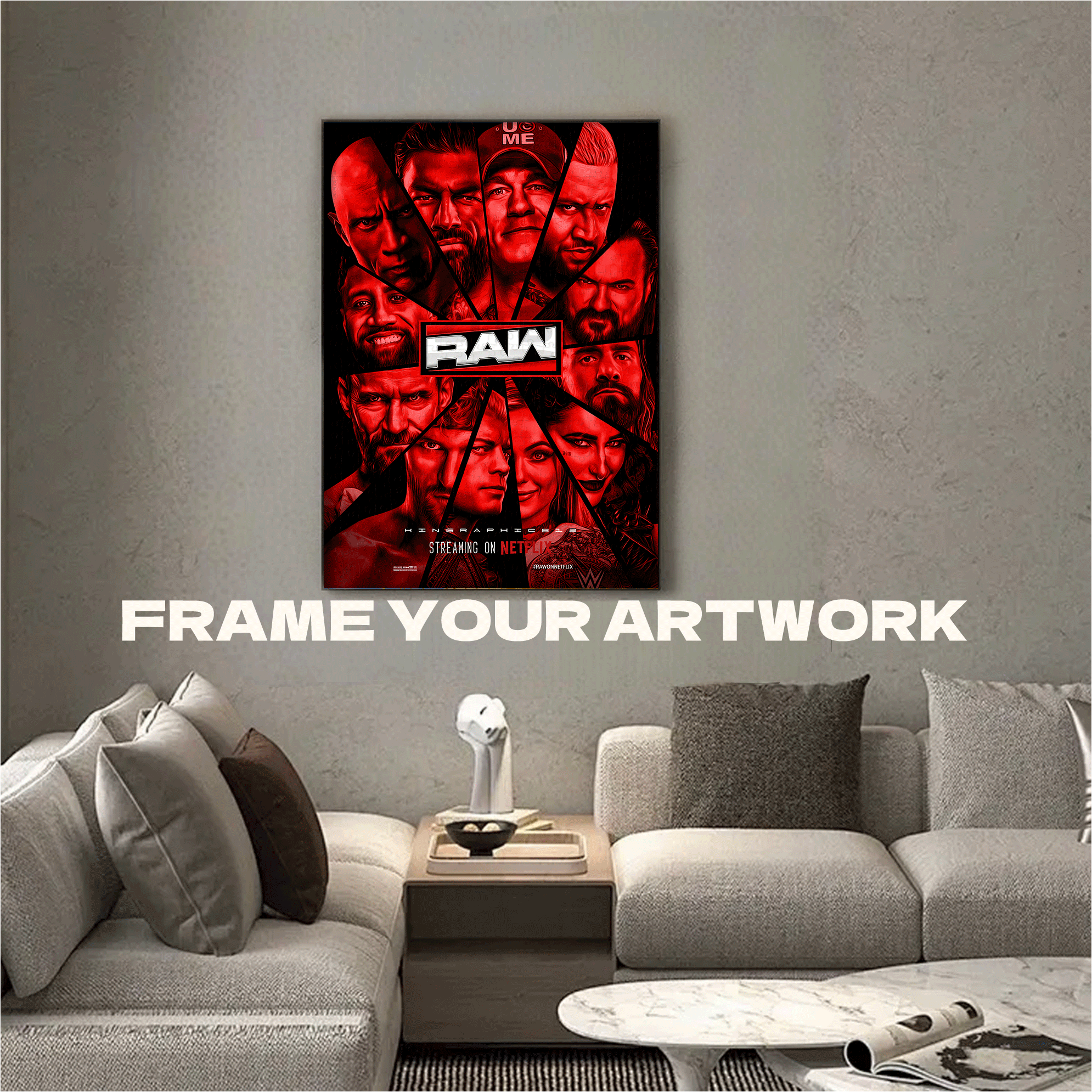 WWE RAW All-Star Cast 500pcs/1000pcs Jigsaw Puzzle, Scratch-Resistant, Interactive Family Game & Brain-Boosting DIY Decor, Perfect for Halloween, Christmas & New Year Gifts, Family Puzzle Game