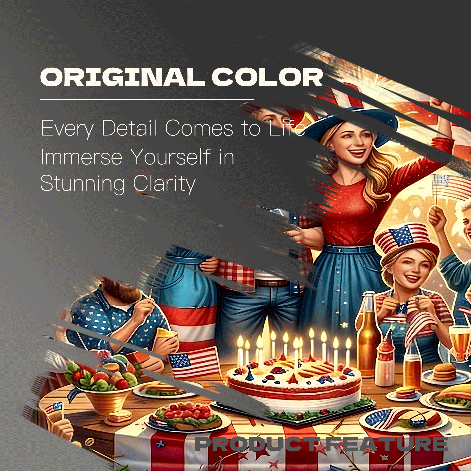 A Joyful Gathering On American Independence Day 500pcs/1000pcs Jigsaw Puzzle, Scratch-Resistant, Interactive Family Game & Brain-Boosting DIY Decor, Perfect for Halloween, Christmas & New Year Gifts, Family Puzzle Game