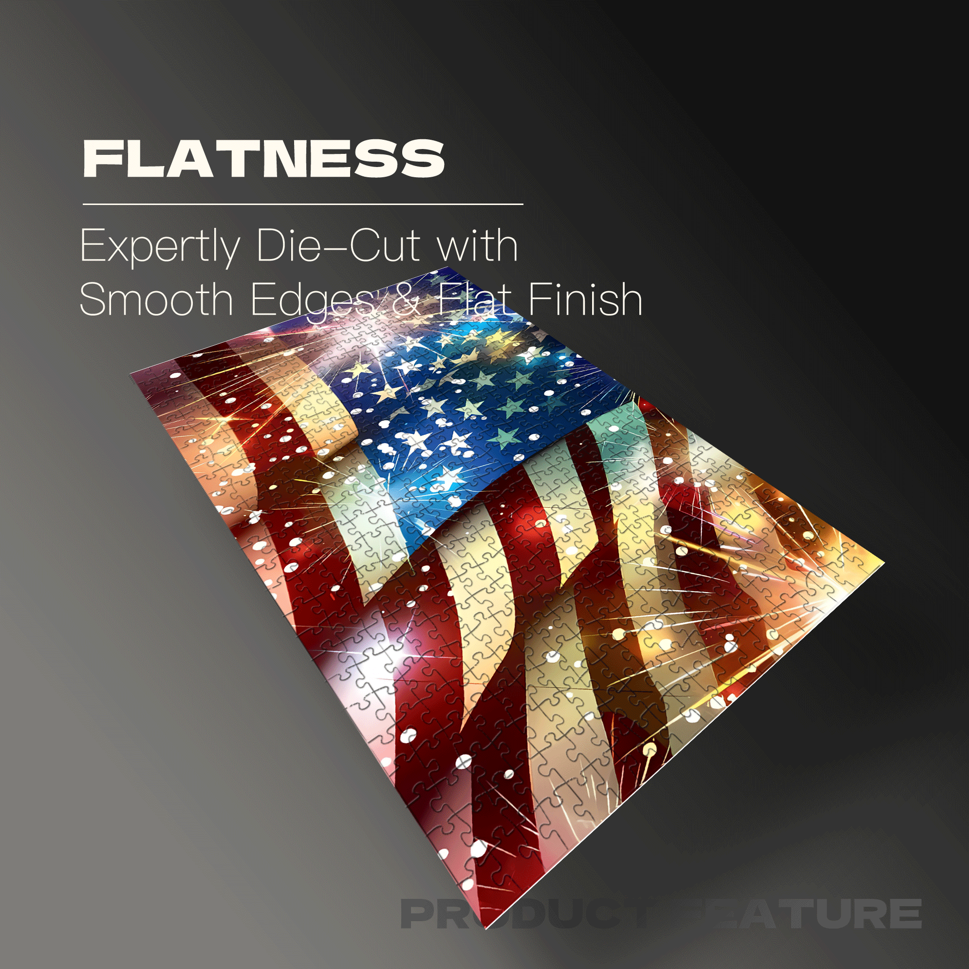 American Flag 500pcs/1000pcs Jigsaw Puzzle, Scratch-Resistant, Interactive Family Game & Brain-Boosting DIY Decor, Perfect for Halloween, Christmas & New Year Gifts, Family Puzzle Game