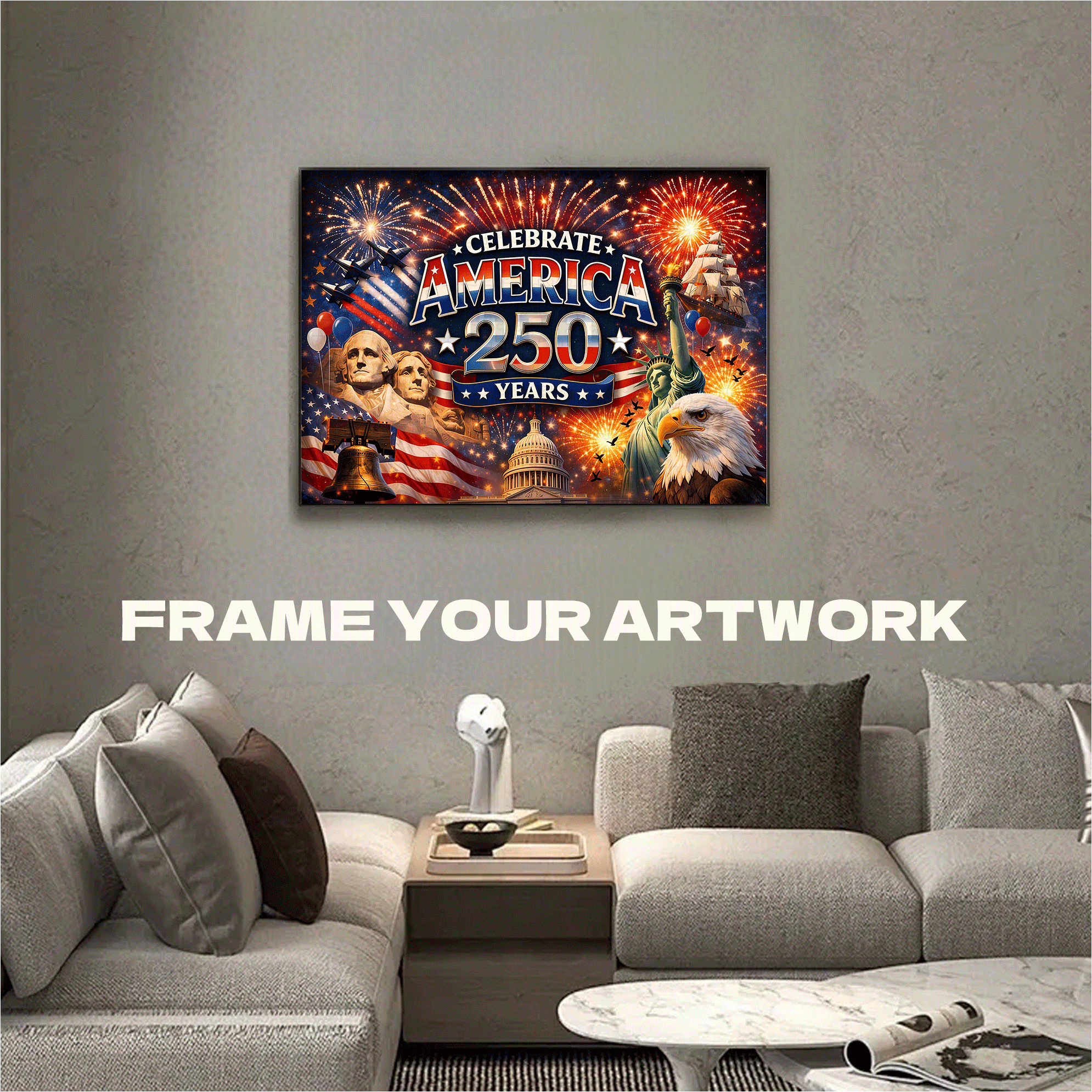 Celebrate America's Birthday 2026 500pcs/1000pcs Jigsaw Puzzle, Scratch-Resistant, Interactive Family Game & Brain-Boosting DIY Decor, Perfect for Halloween, Christmas & New Year Gifts, Family Puzzle Game