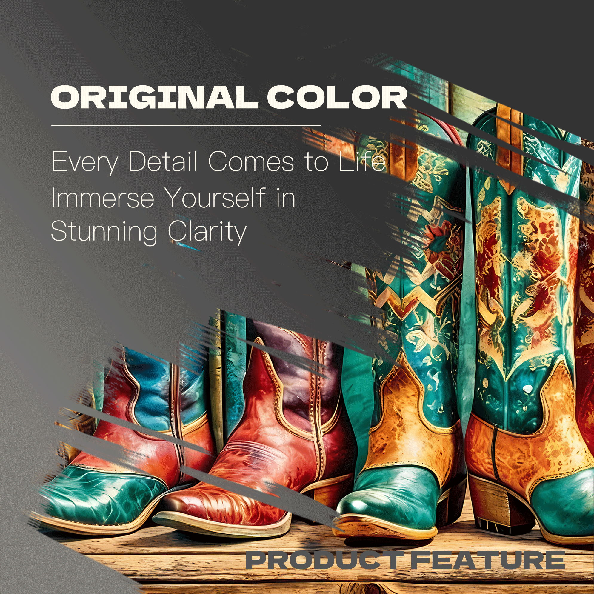Colorful Cowboy Boots 500pcs/1000pcs Jigsaw Puzzle, Scratch-Resistant, Interactive Family Game & Brain-Boosting DIY Decor, Perfect for Halloween, Christmas & New Year Gifts, Family Puzzle Game