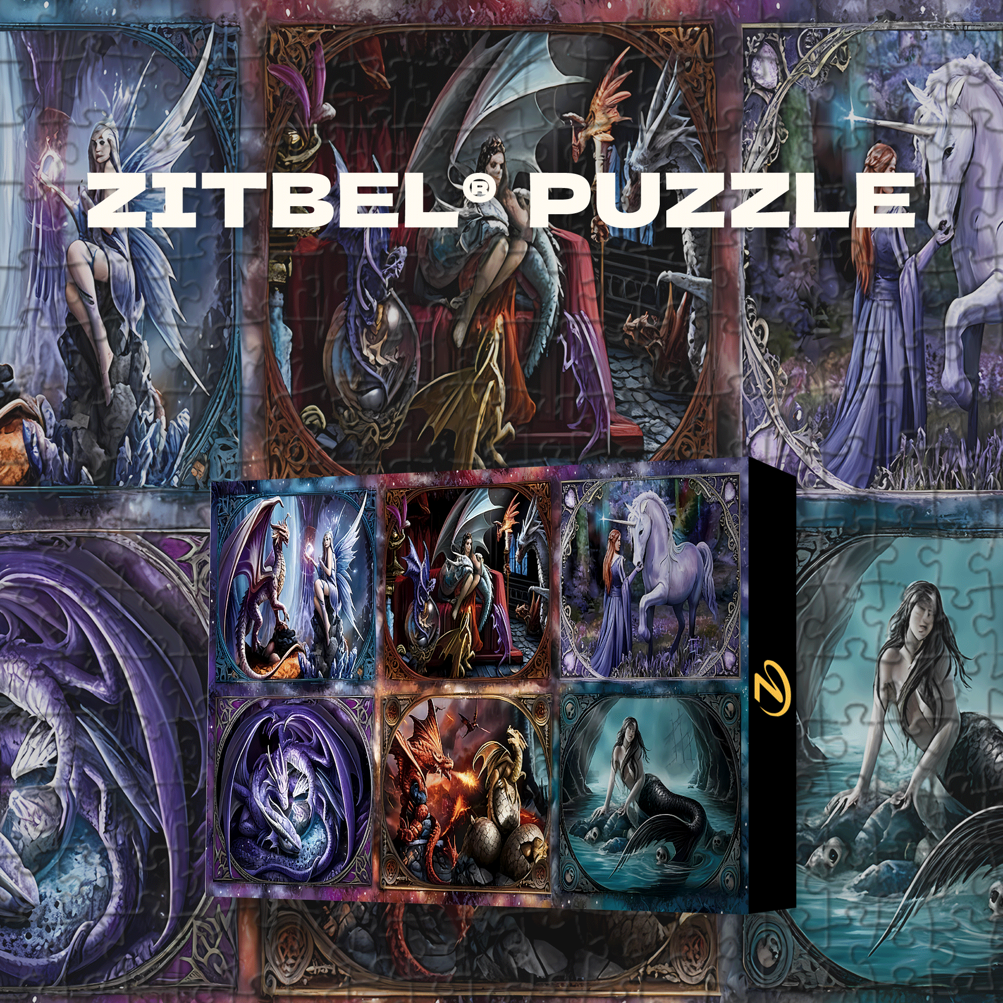 Fantasy Creatures 500pcs/1000pcs Jigsaw Puzzle, Scratch-Resistant, Interactive Family Game & Brain-Boosting DIY Decor, Perfect for Halloween, Christmas & New Year Gifts, Family Puzzle Game
