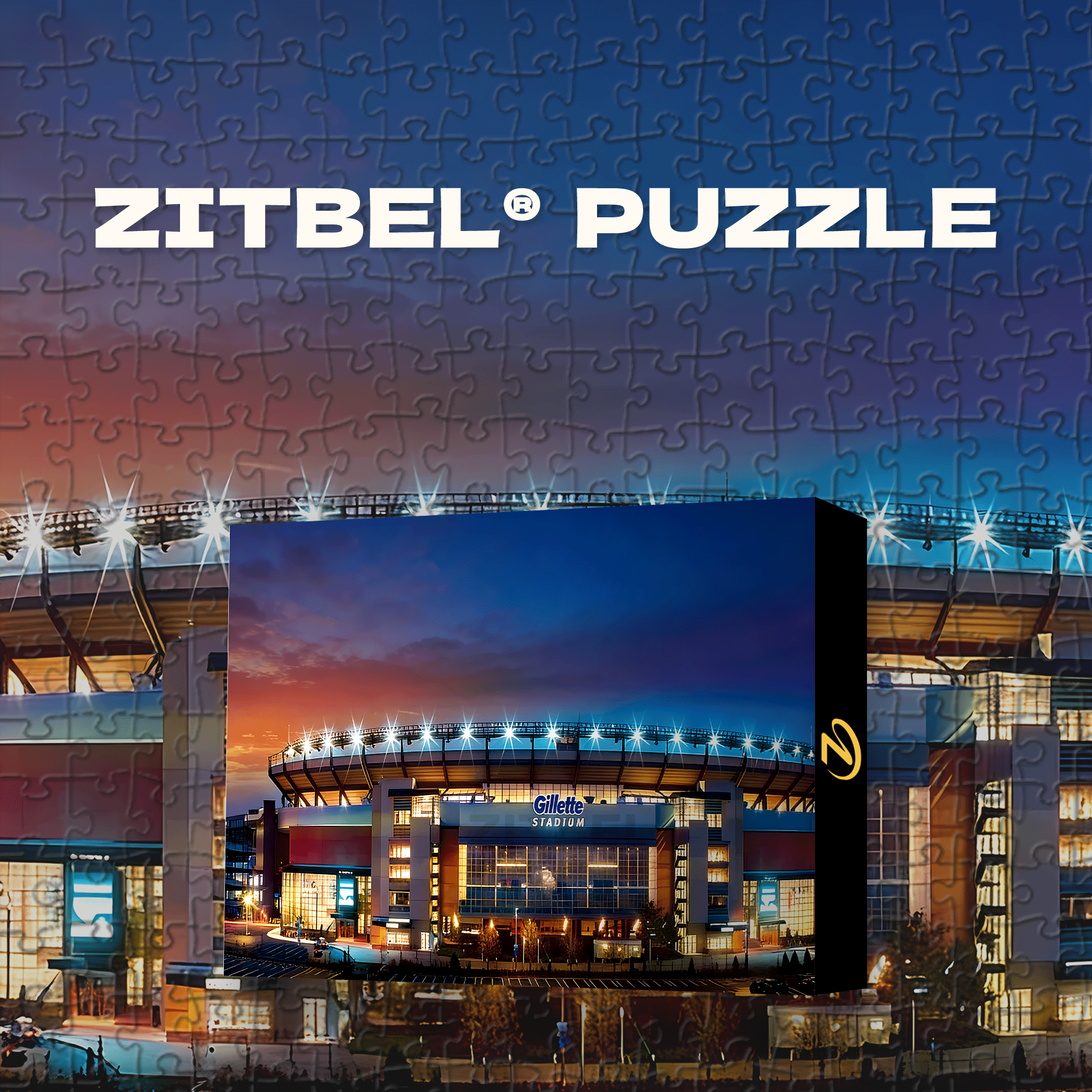 NFL New England Patriots Stadium View 500pcs/1000pcs Jigsaw Puzzle, Scratch-Resistant, Interactive Family Game & Brain-Boosting DIY Decor, Perfect for Halloween, Christmas & New Year Gifts, Family Puzzle Game