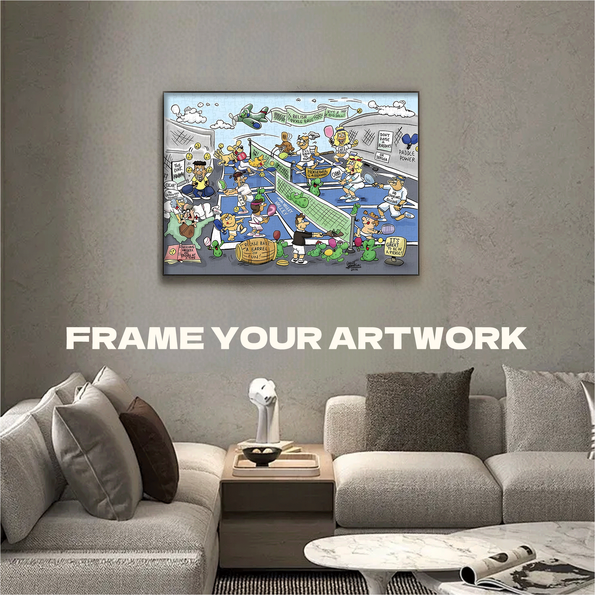 Pickleball Play 500pcs/1000pcs Jigsaw Puzzle, Scratch-Resistant, Interactive Family Game & Brain-Boosting DIY Decor, Perfect for Halloween, Christmas & New Year Gifts, Family Puzzle Game