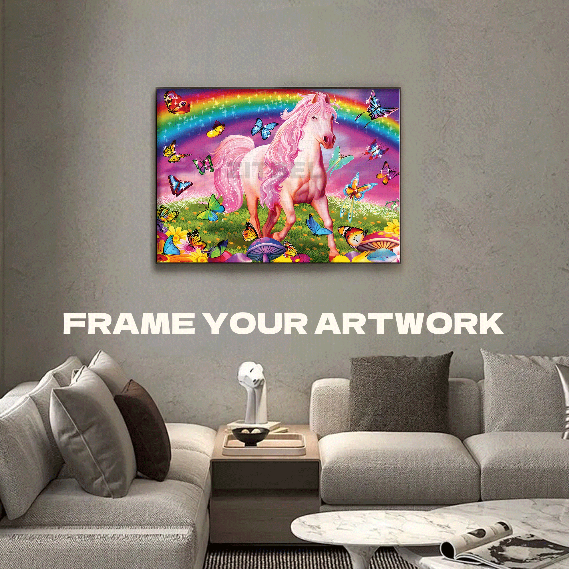 Rainbow World 500pcs/1000pcs Jigsaw Puzzle, Scratch-Resistant, Interactive Family Game & Brain-Boosting DIY Decor, Perfect for Halloween, Christmas & New Year Gifts, Family Puzzle Game