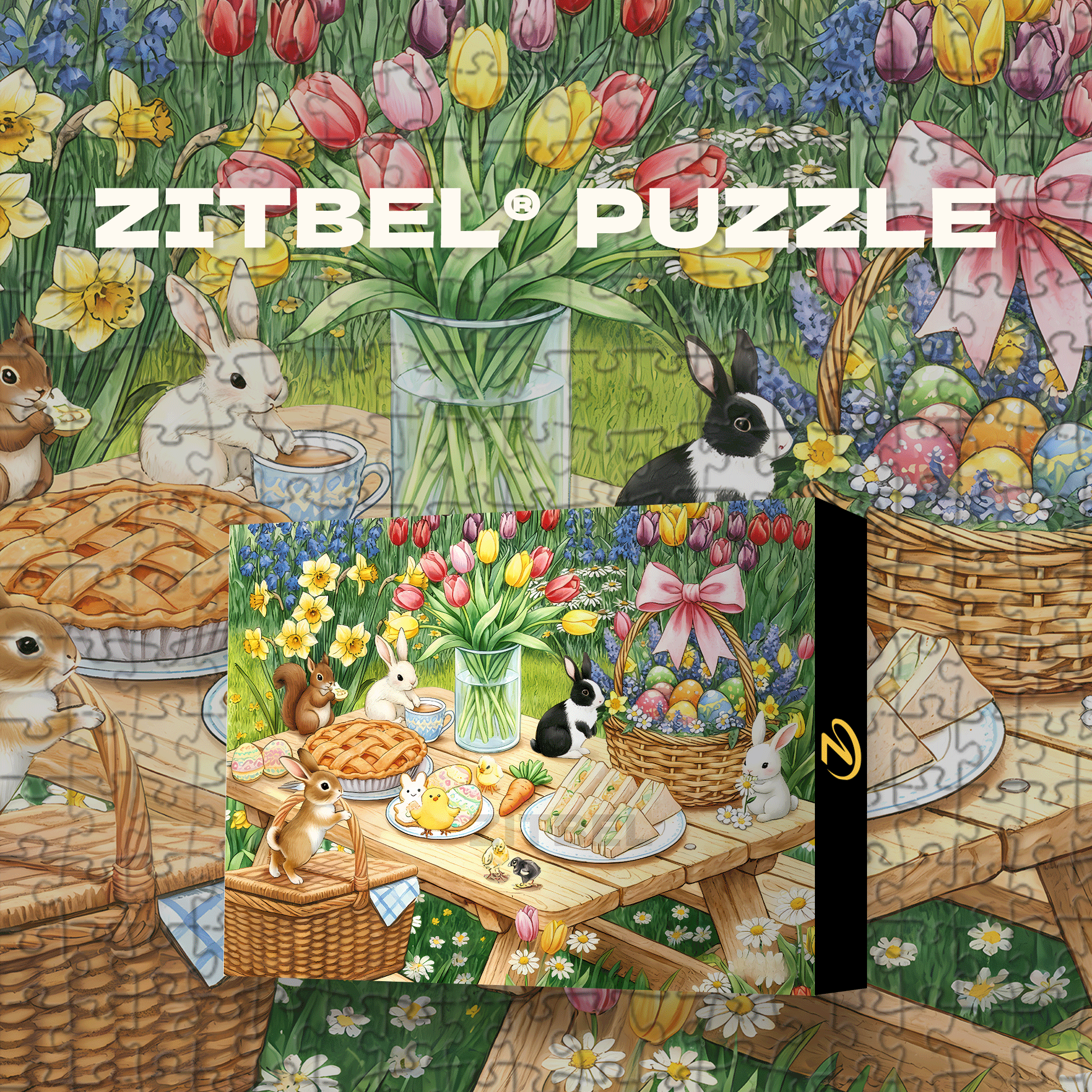 Springbok Easter Picnic 500pcs/1000pcs Jigsaw Puzzle, Scratch-Resistant, Interactive Family Game & Brain-Boosting DIY Decor, Perfect for Halloween, Christmas & New Year Gifts, Family Puzzle Game