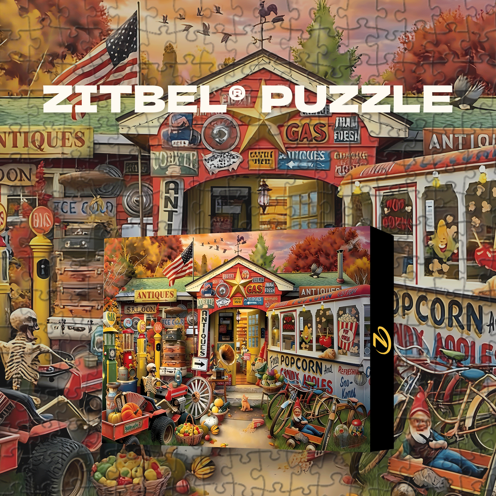 Springbok Rural Antique Shop 500pcs/1000pcs Jigsaw Puzzle, Scratch-Resistant, Interactive Family Game & Brain-Boosting DIY Decor, Perfect for Halloween, Christmas & New Year Gifts, Family Puzzle Game