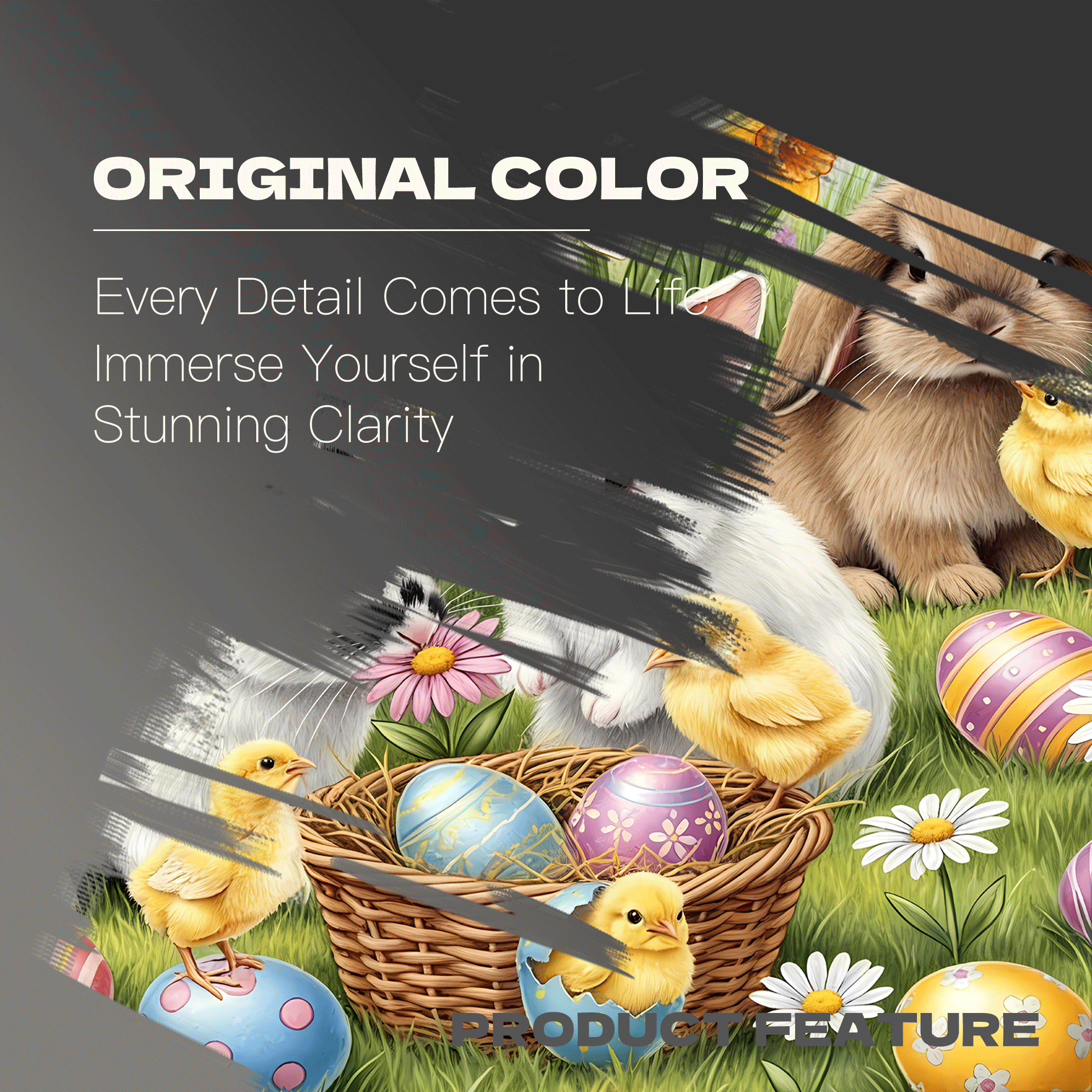 Three Easter Bunnies 500pcs/1000pcs Jigsaw Puzzle, Scratch-Resistant, Interactive Family Game & Brain-Boosting DIY Decor, Perfect for Halloween, Christmas & New Year Gifts, Family Puzzle Game