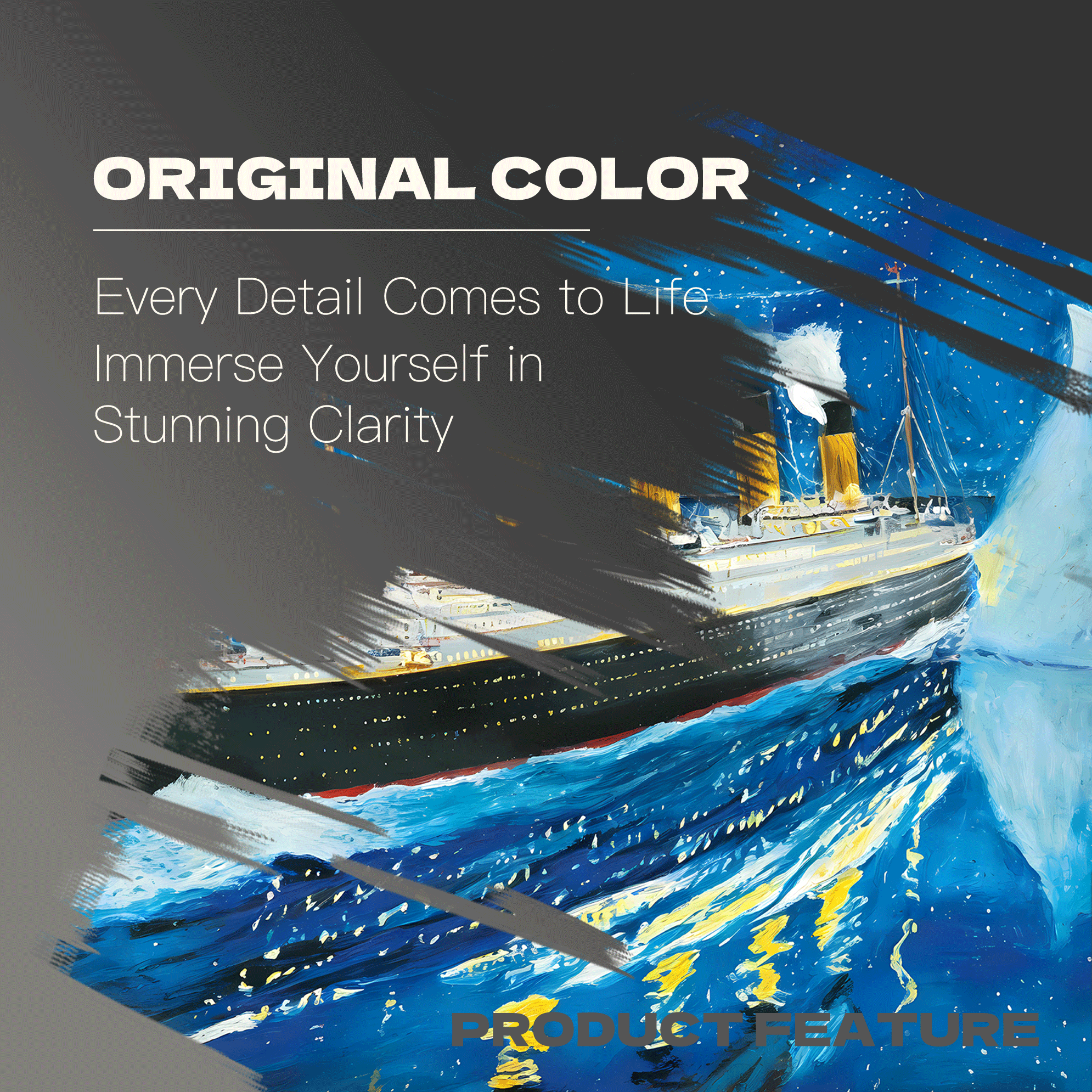 Titanic Fateful Night 500pcs/1000pcs Jigsaw Puzzle, Scratch-Resistant, Interactive Family Game & Brain-Boosting DIY Decor, Perfect for Halloween, Christmas & New Year Gifts, Family Puzzle Game