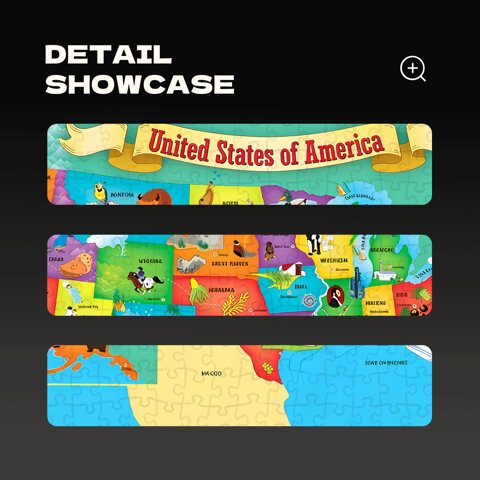 USA Map 500pcs/1000pcs Jigsaw Puzzle, Scratch-Resistant, Interactive Family Game & Brain-Boosting DIY Decor, Perfect for Halloween, Christmas & New Year Gifts, Family Puzzle Game