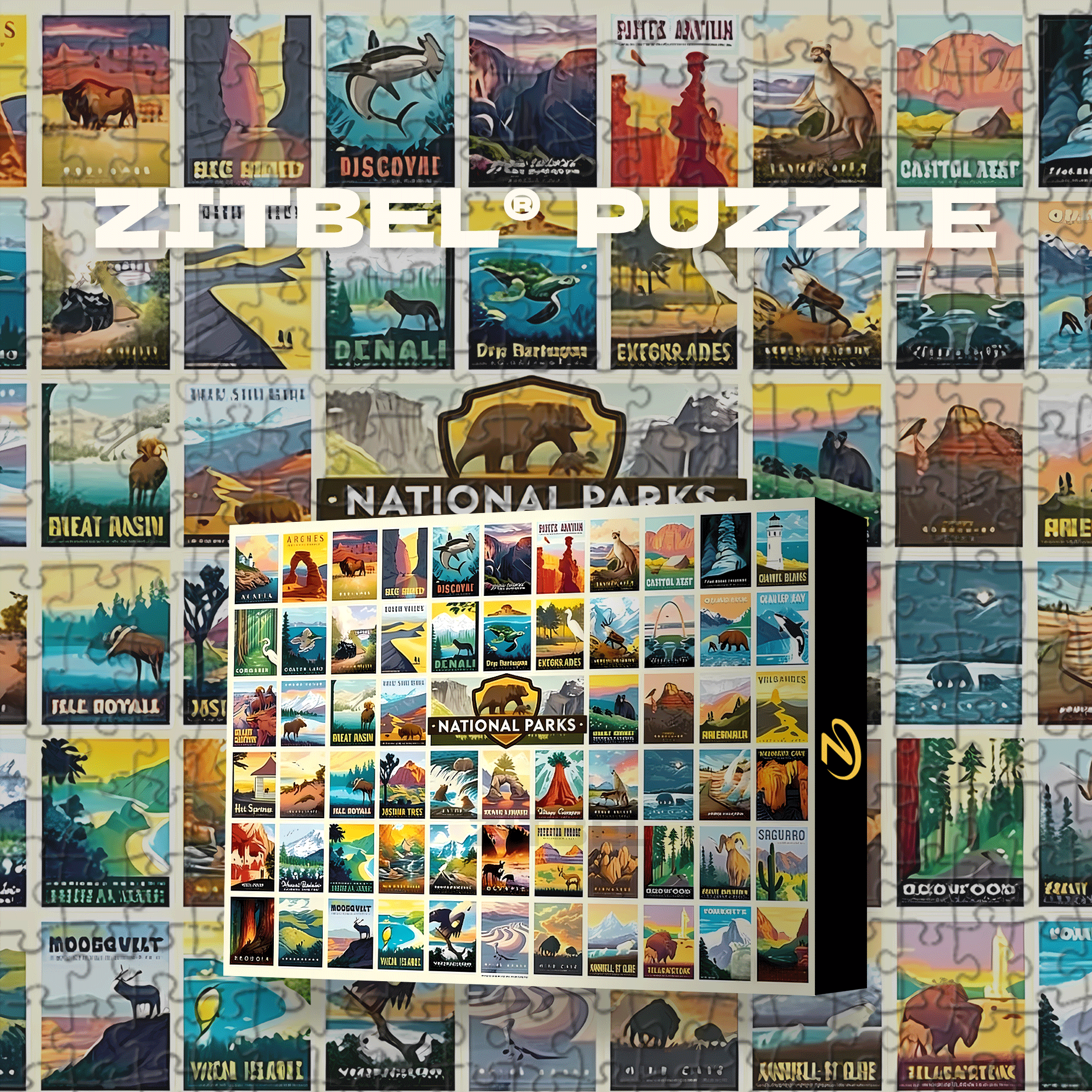 Vintage Collage Poster 500pcs/1000pcs Jigsaw Puzzle, Scratch-Resistant, Interactive Family Game & Brain-Boosting DIY Decor, Perfect for Halloween, Christmas & New Year Gifts, Family Puzzle Game