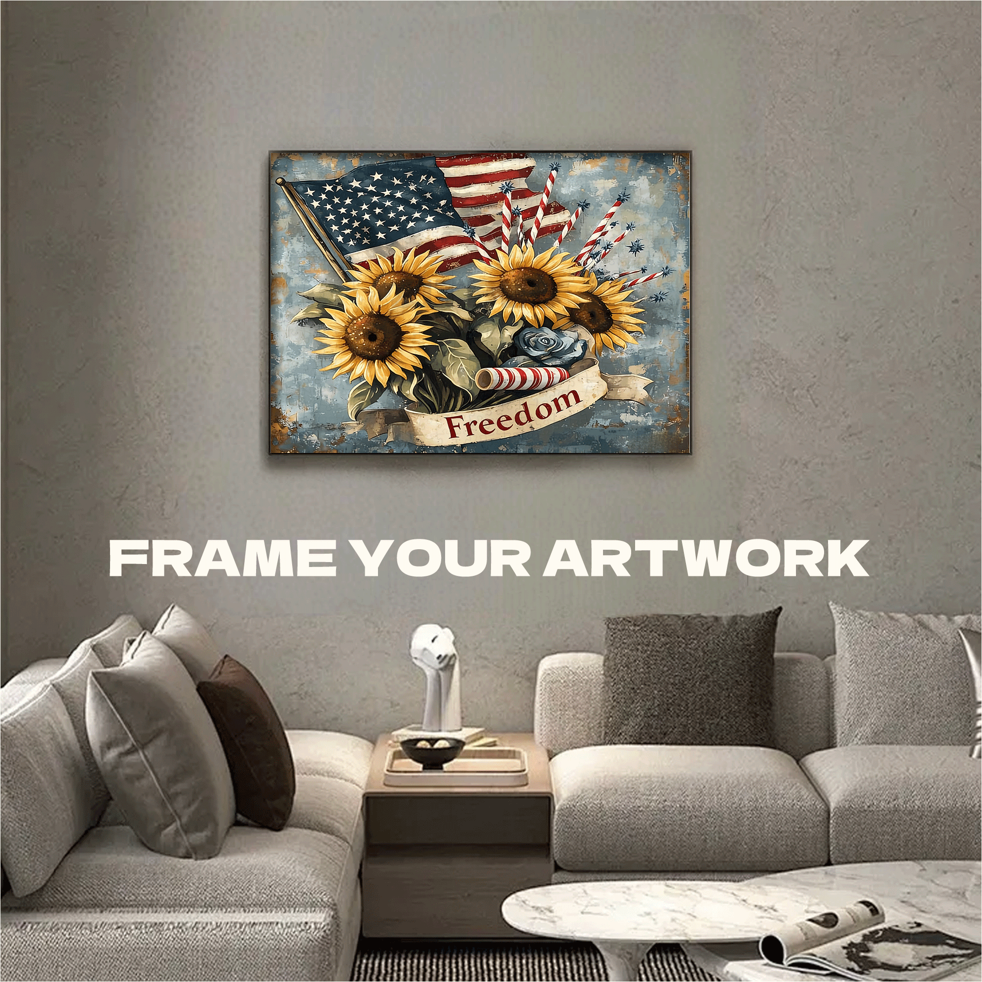 Vintage Patriotic 500pcs/1000pcs Jigsaw Puzzle, Scratch-Resistant, Interactive Family Game & Brain-Boosting DIY Decor, Perfect for Halloween, Christmas & New Year Gifts, Family Puzzle Game