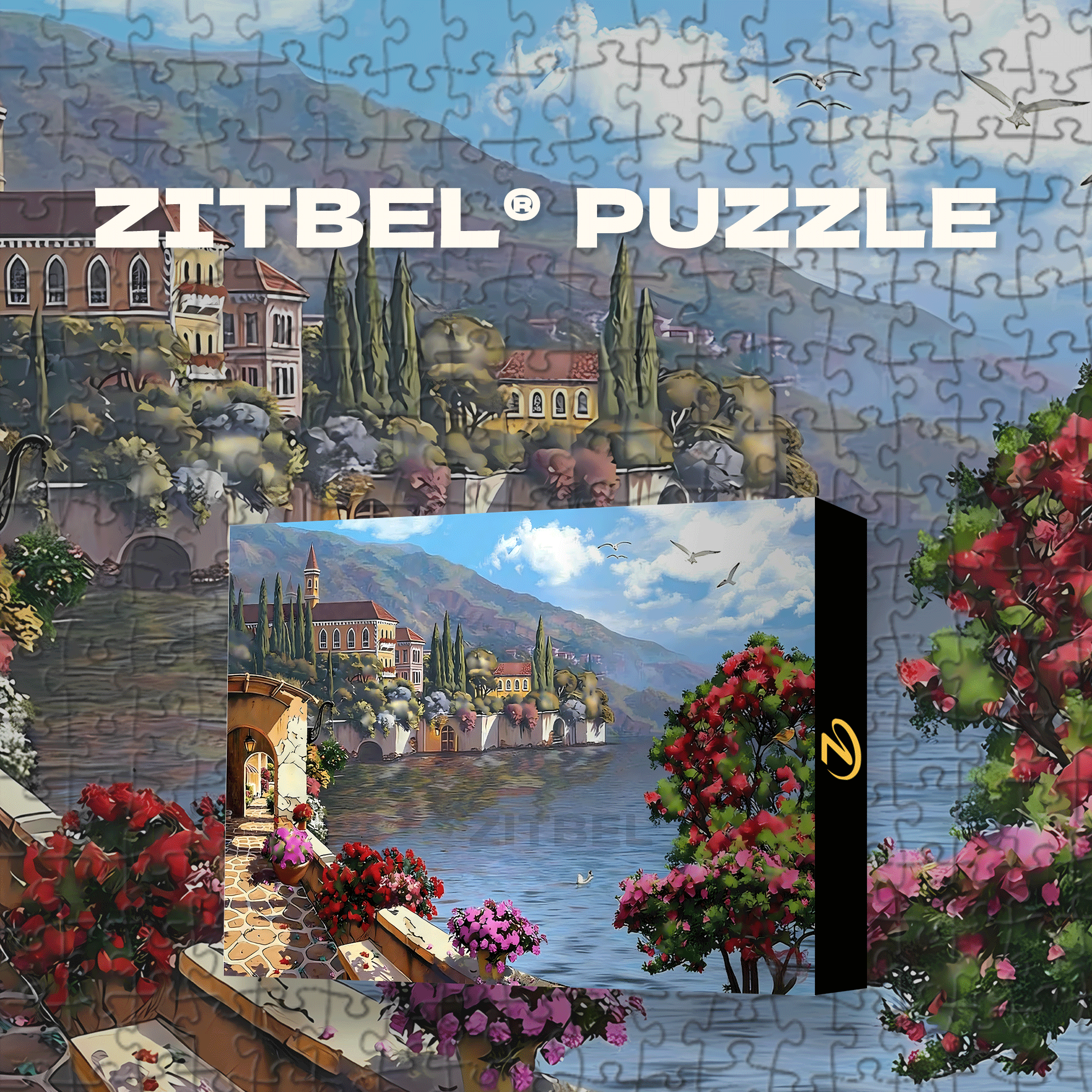 Warm-Lit Corner At The Lakeside Quay 500pcs/1000pcs Jigsaw Puzzle, Scratch-Resistant, Interactive Family Game & Brain-Boosting DIY Decor, Perfect for Halloween, Christmas & New Year Gifts, Family Puzzle Game