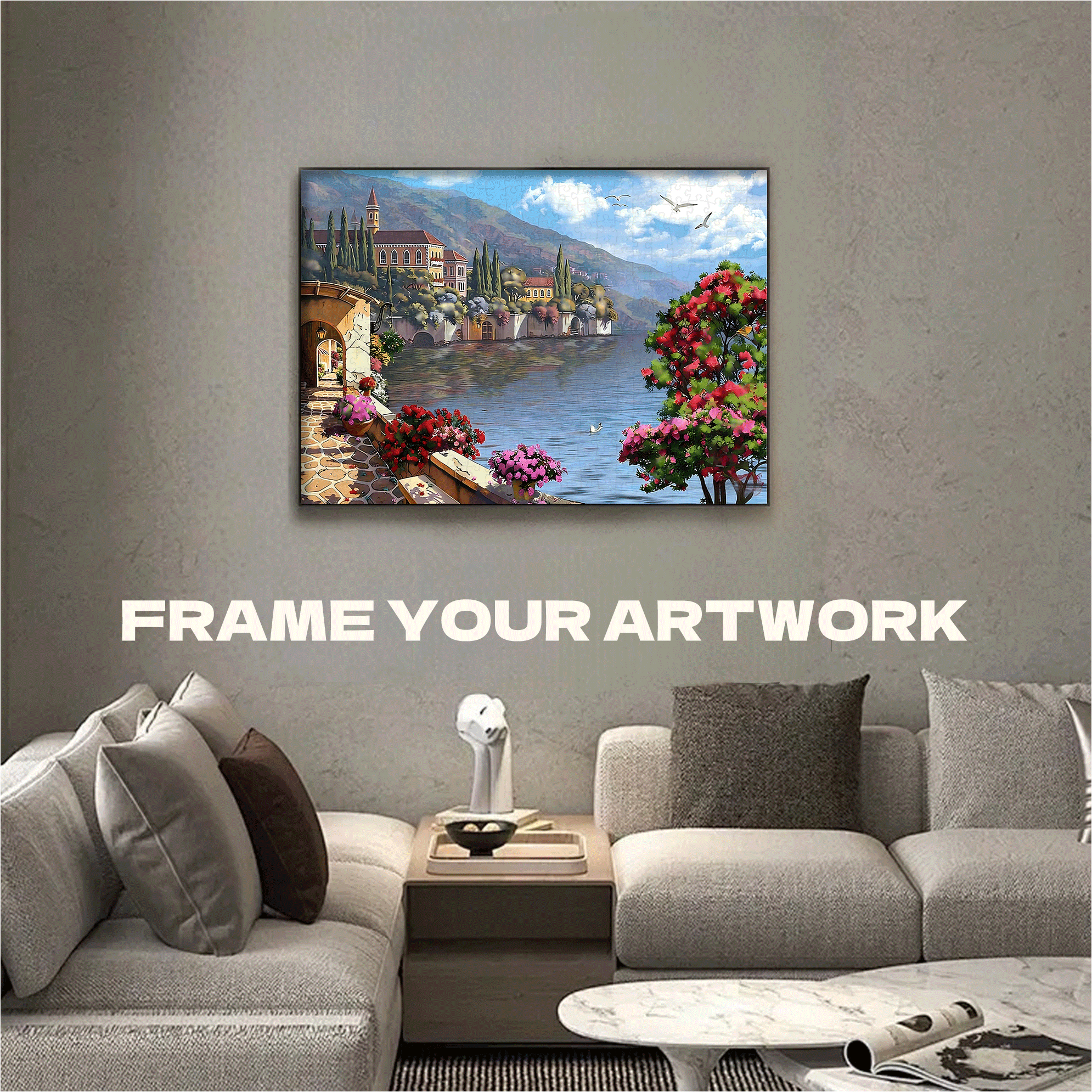 Warm-Lit Corner At The Lakeside Quay 500pcs/1000pcs Jigsaw Puzzle, Scratch-Resistant, Interactive Family Game & Brain-Boosting DIY Decor, Perfect for Halloween, Christmas & New Year Gifts, Family Puzzle Game