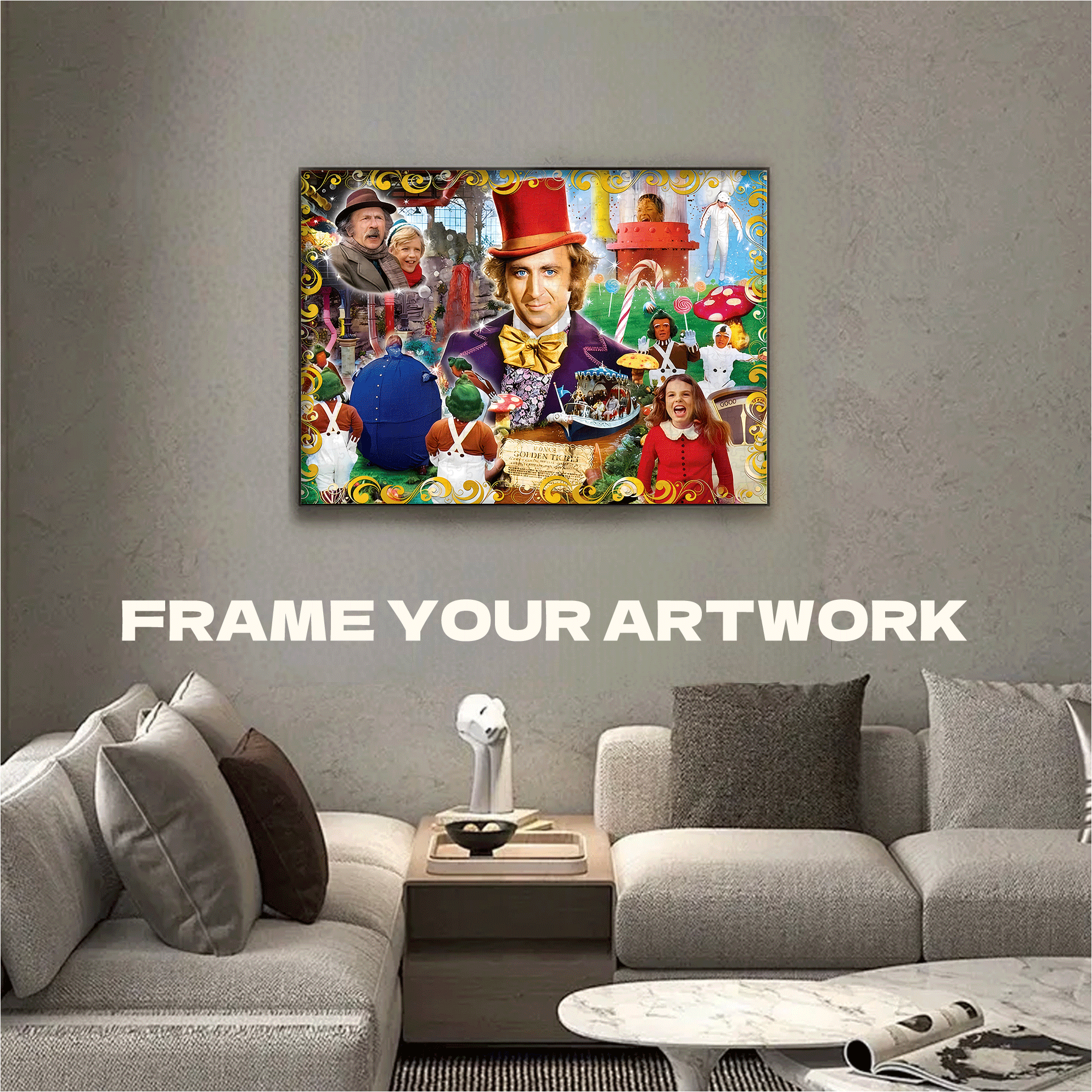 Willy Wonka & The Chocolate Factory 500pcs/1000pcs Jigsaw Puzzle, Scratch-Resistant, Interactive Family Game & Brain-Boosting DIY Decor, Perfect for Halloween, Christmas & New Year Gifts, Family Puzzle Game