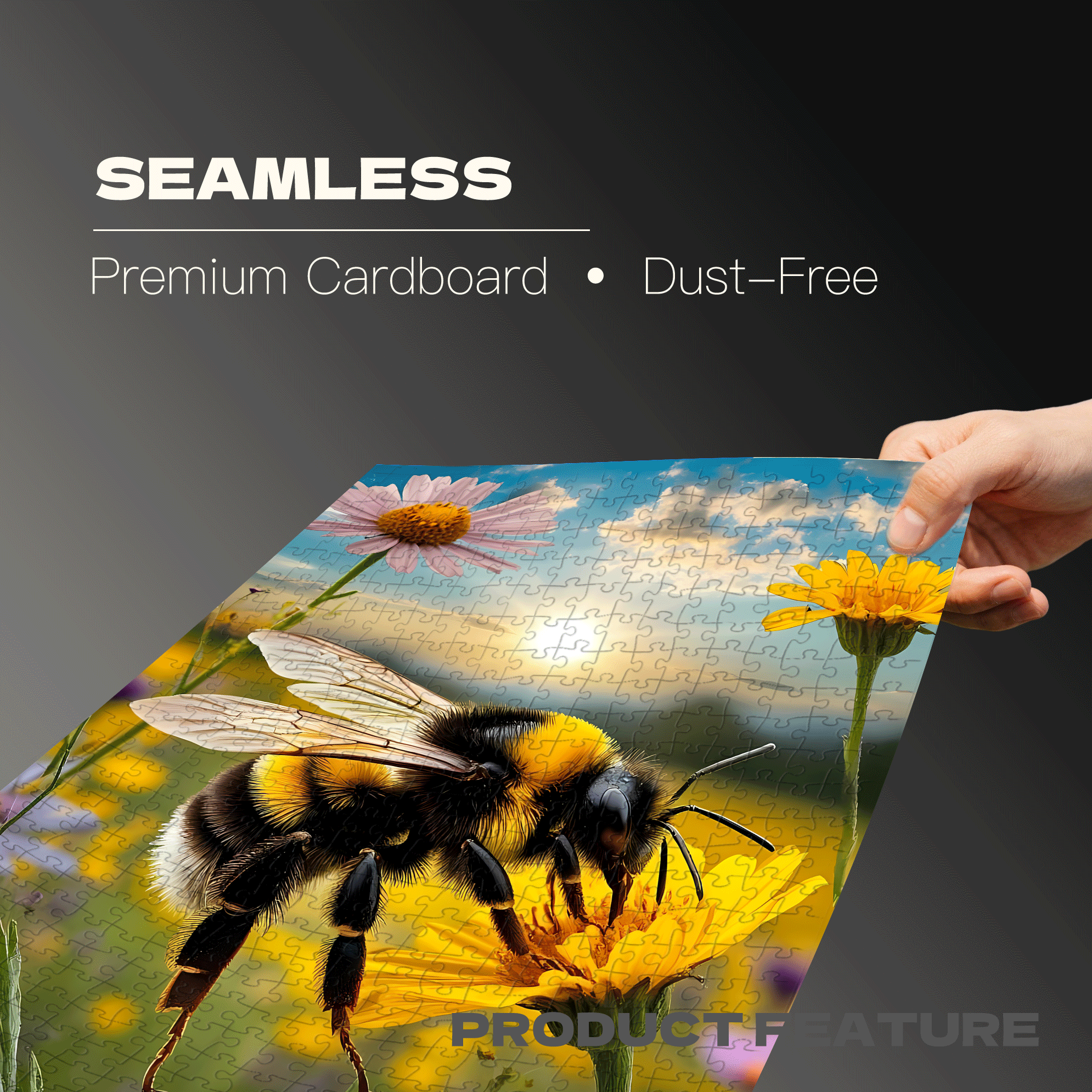 Bee Collecting Nectar 500pcs/1000pcs Jigsaw Puzzle, Scratch-Resistant, Interactive Family Game & Brain-Boosting DIY Decor, Perfect for Halloween, Christmas & New Year Gifts, Family Puzzle Game