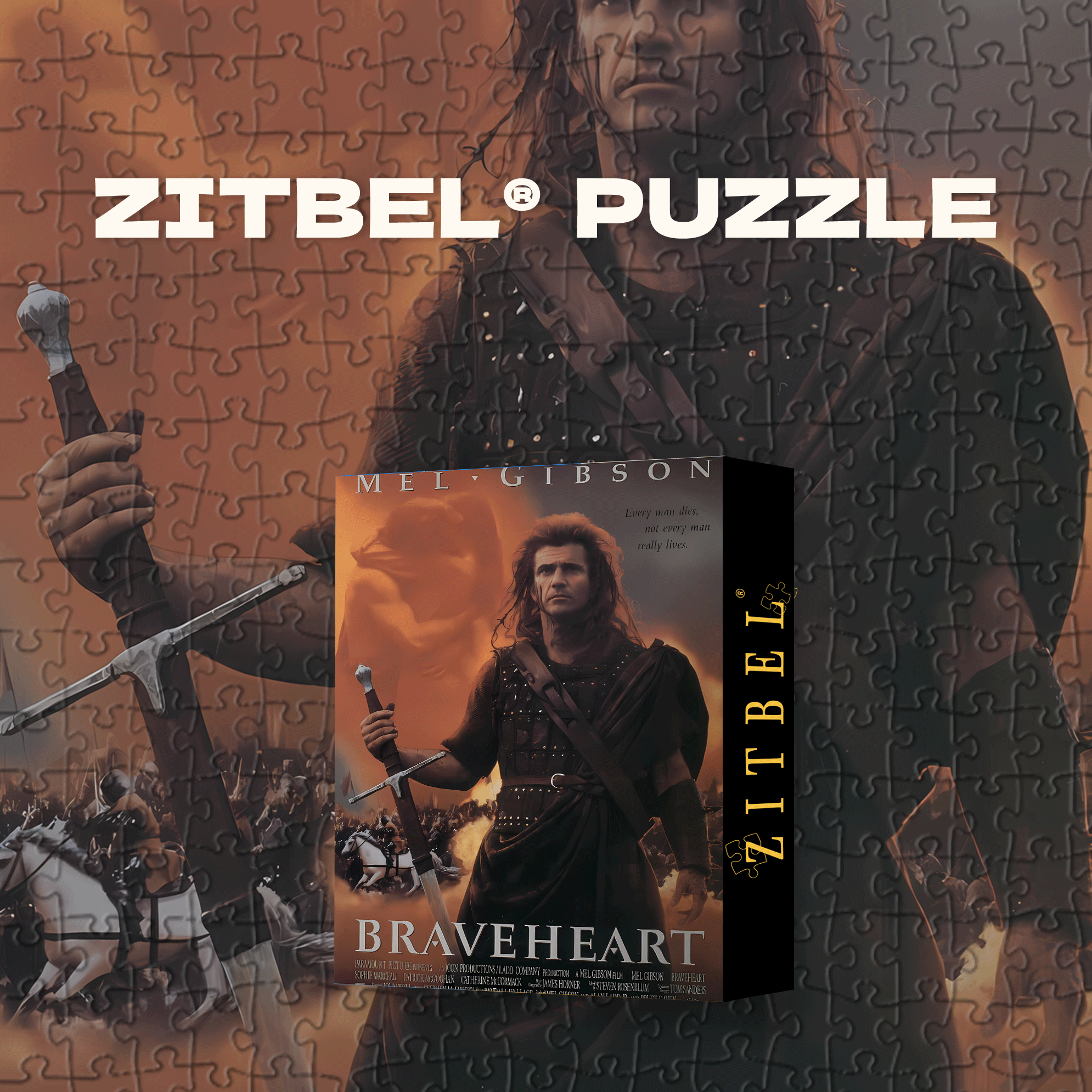 Braveheart 500pcs/1000pcs Jigsaw Puzzle, Scratch-Resistant, Interactive Family Game & Brain-Boosting DIY Decor, Perfect for Halloween, Christmas & New Year Gifts, Family Puzzle Game