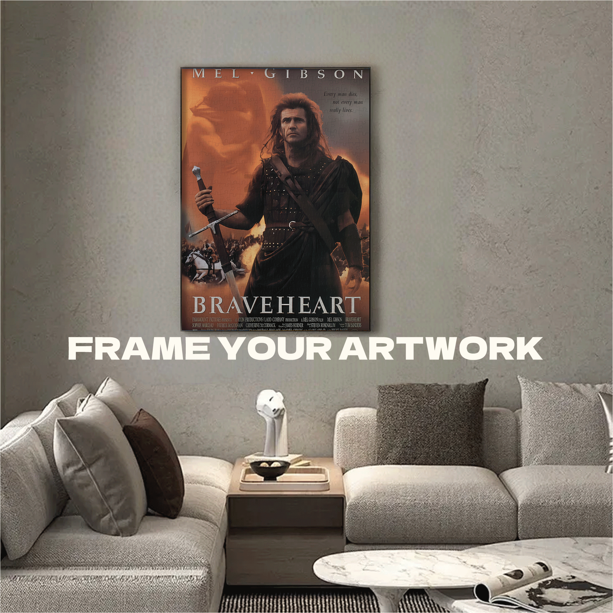 Braveheart 500pcs/1000pcs Jigsaw Puzzle, Scratch-Resistant, Interactive Family Game & Brain-Boosting DIY Decor, Perfect for Halloween, Christmas & New Year Gifts, Family Puzzle Game