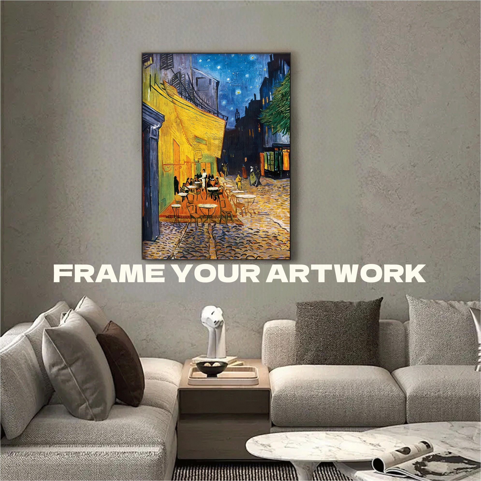 Caf¨¦ Terrace At Night 500pcs/1000pcs Jigsaw Puzzle, Scratch-Resistant, Interactive Family Game & Brain-Boosting DIY Decor, Perfect for Halloween, Christmas & New Year Gifts, Family Puzzle Game