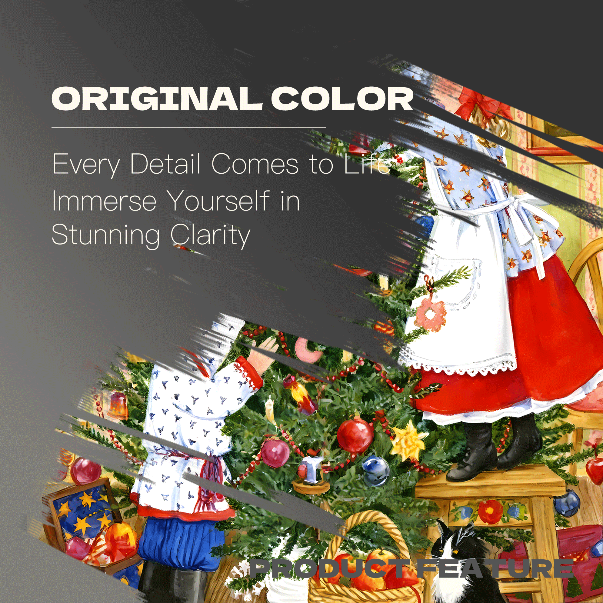 Children Decorating The Christmas Tree Together At Home 500pcs/1000pcs Jigsaw Puzzle, Scratch-Resistant, Interactive Family Game & Brain-Boosting DIY Decor, Perfect for Halloween, Christmas & New Year Gifts, Family Puzzle Game