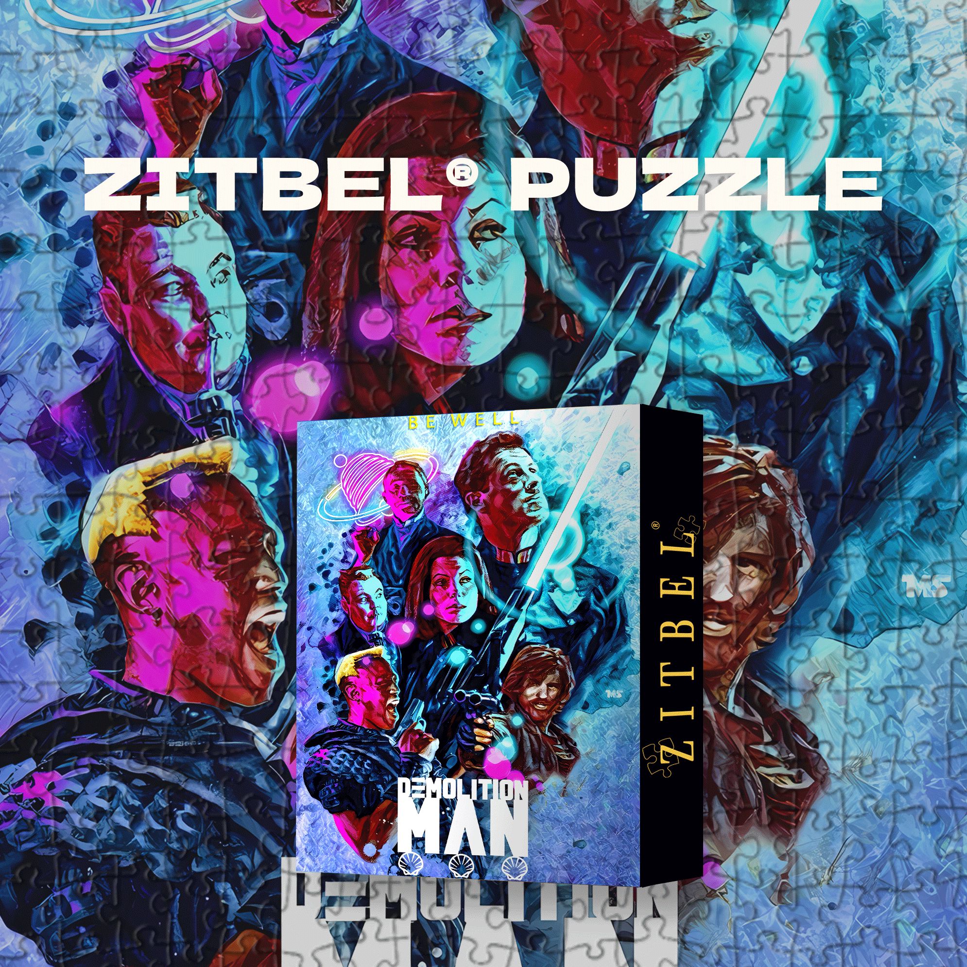 Demolition Man 500pcs/1000pcs Jigsaw Puzzle, Scratch-Resistant, Interactive Family Game & Brain-Boosting DIY Decor, Perfect for Halloween, Christmas & New Year Gifts, Family Puzzle Game