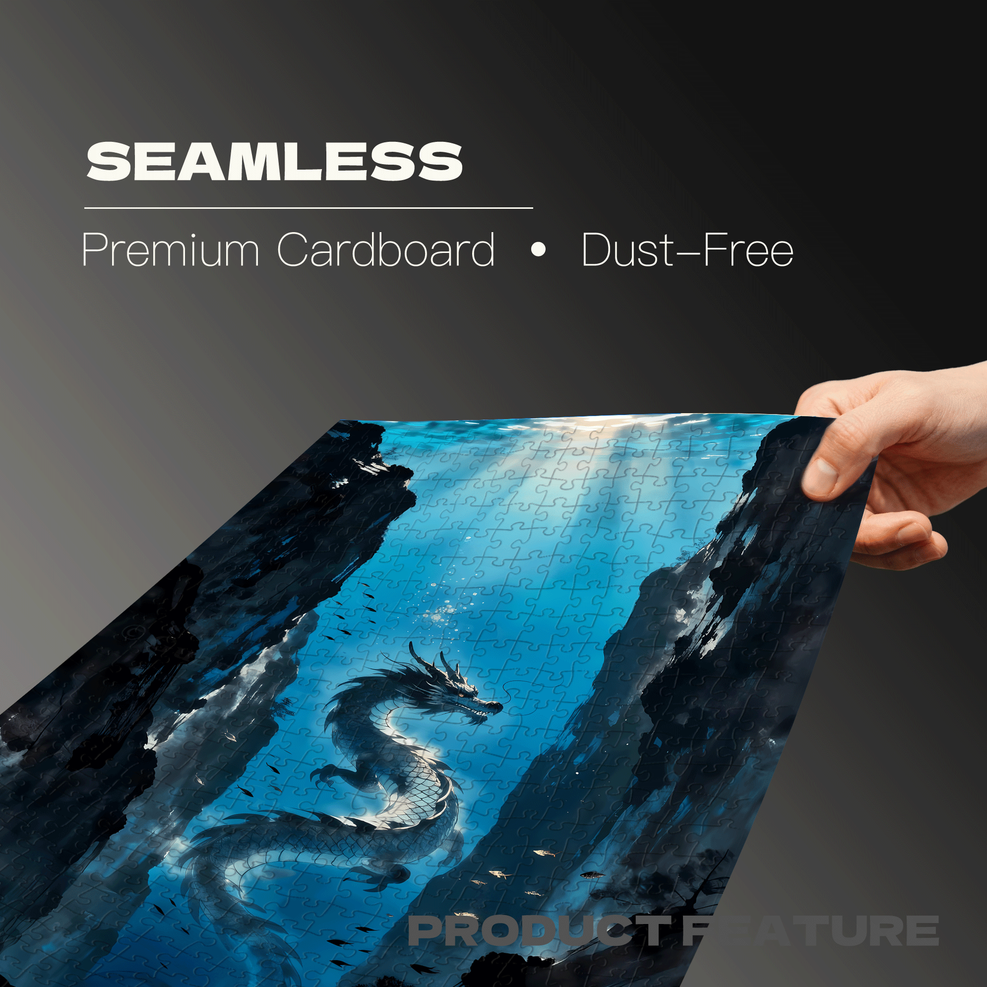 Dragon In The Abyss 500pcs/1000pcs Jigsaw Puzzle, Scratch-Resistant, Interactive Family Game & Brain-Boosting DIY Decor, Perfect for Halloween, Christmas & New Year Gifts, Family Puzzle Game