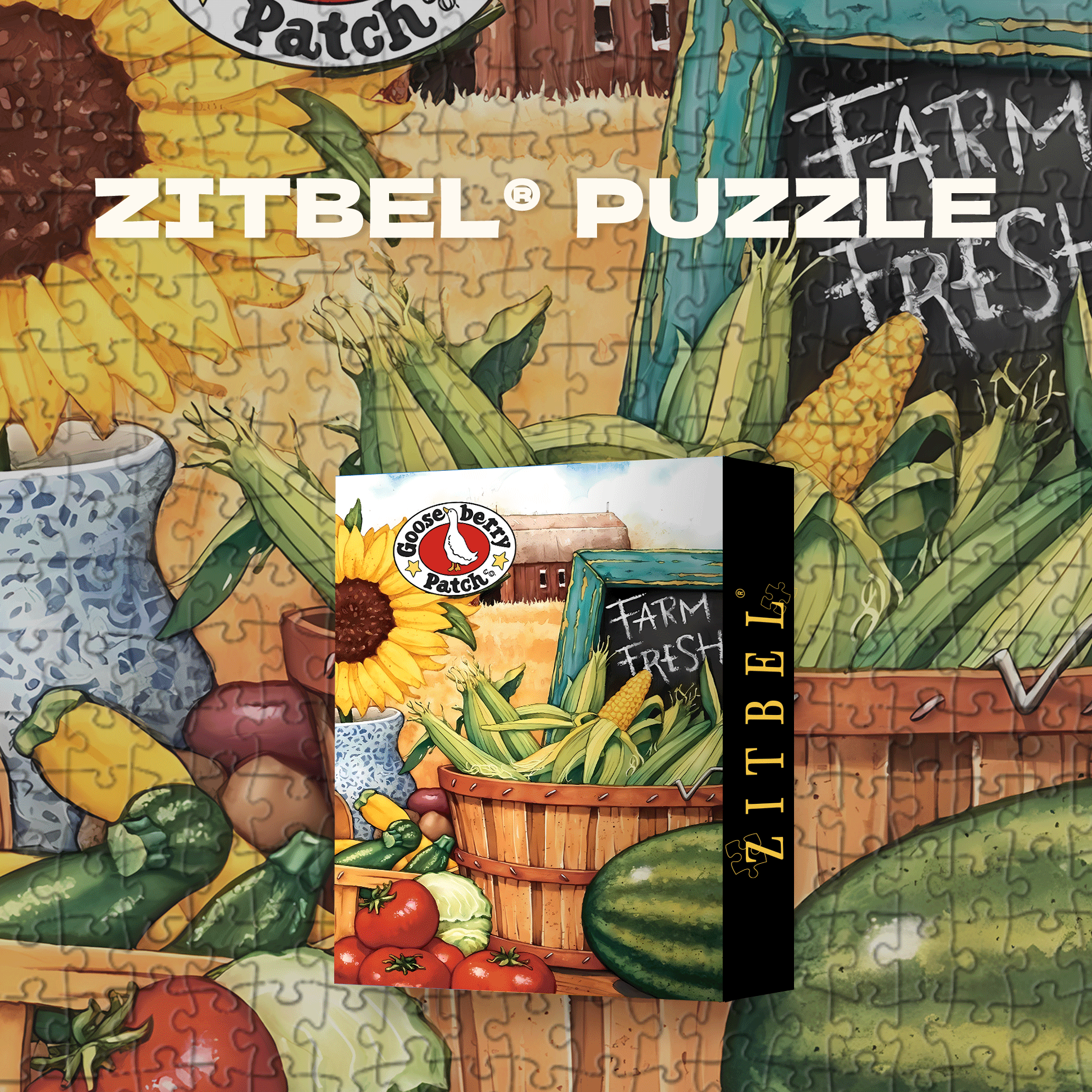 Farm Fresh 500pcs/1000pcs Jigsaw Puzzle, Scratch-Resistant, Interactive Family Game & Brain-Boosting DIY Decor, Perfect for Halloween, Christmas & New Year Gifts, Family Puzzle Game