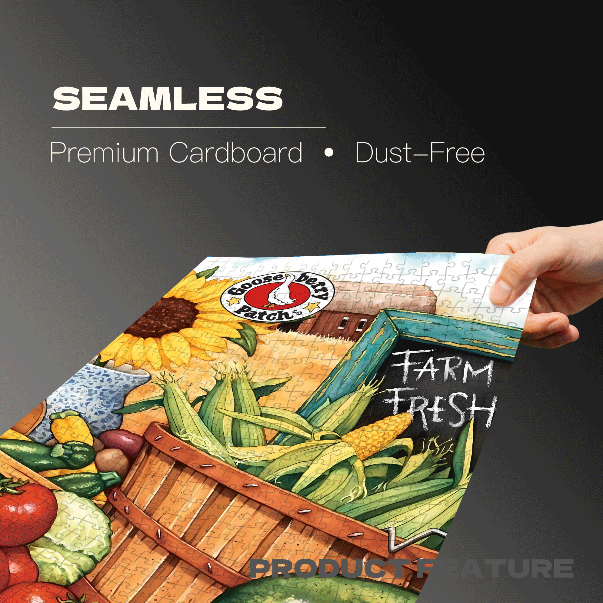 Farm Fresh 500pcs/1000pcs Jigsaw Puzzle, Scratch-Resistant, Interactive Family Game & Brain-Boosting DIY Decor, Perfect for Halloween, Christmas & New Year Gifts, Family Puzzle Game