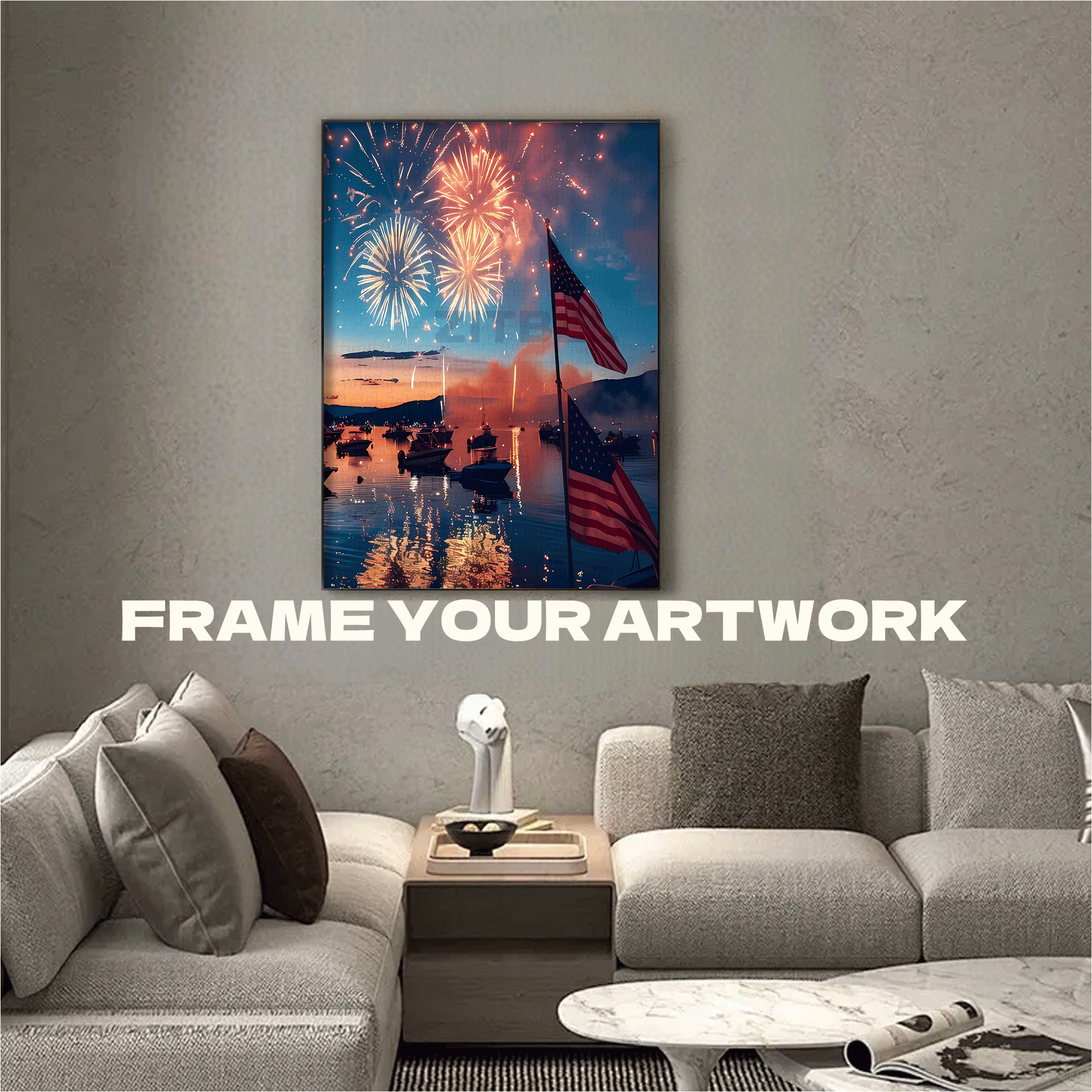 Fireworks Illuminate 500pcs/1000pcs Jigsaw Puzzle, Scratch-Resistant, Interactive Family Game & Brain-Boosting DIY Decor, Perfect for Halloween, Christmas & New Year Gifts, Family Puzzle Game