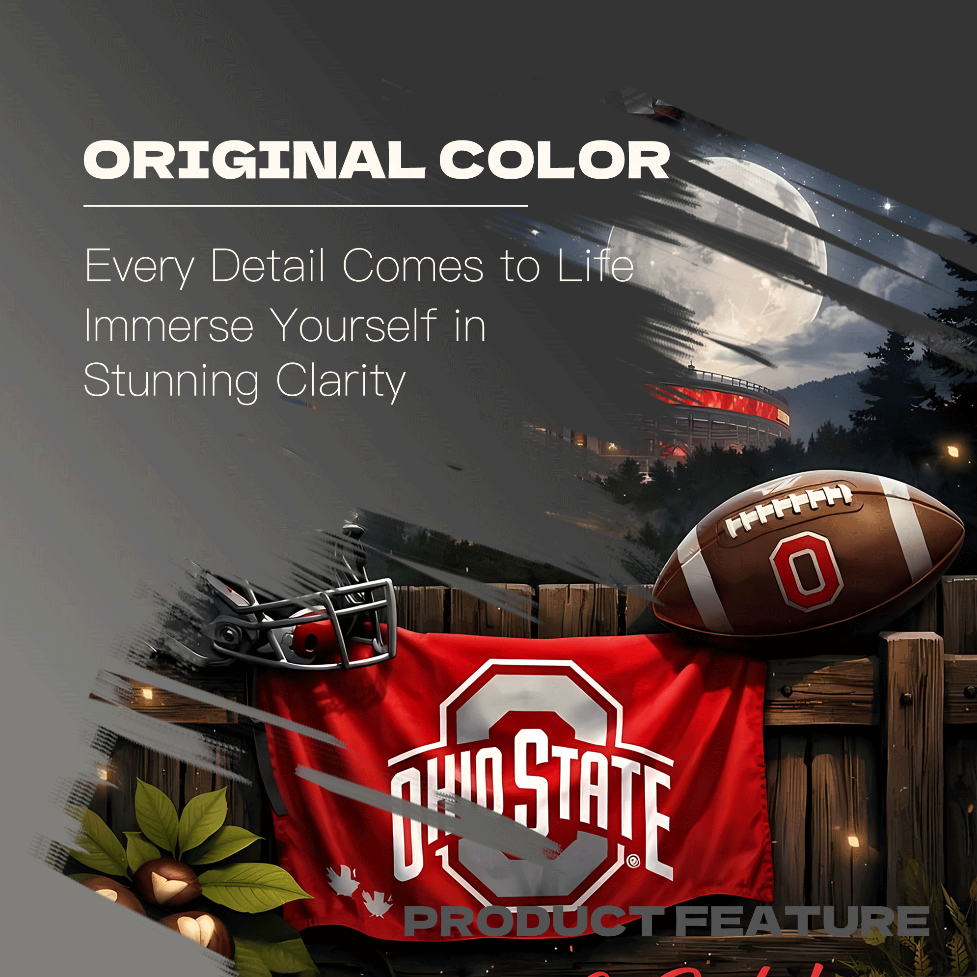 Good Night Buckeye Nation Ohio State Football Night 500pcs/1000pcs Jigsaw Puzzle, Scratch-Resistant, Interactive Family Game & Brain-Boosting DIY Decor, Perfect for Halloween, Christmas & New Year Gifts, Family Puzzle Game