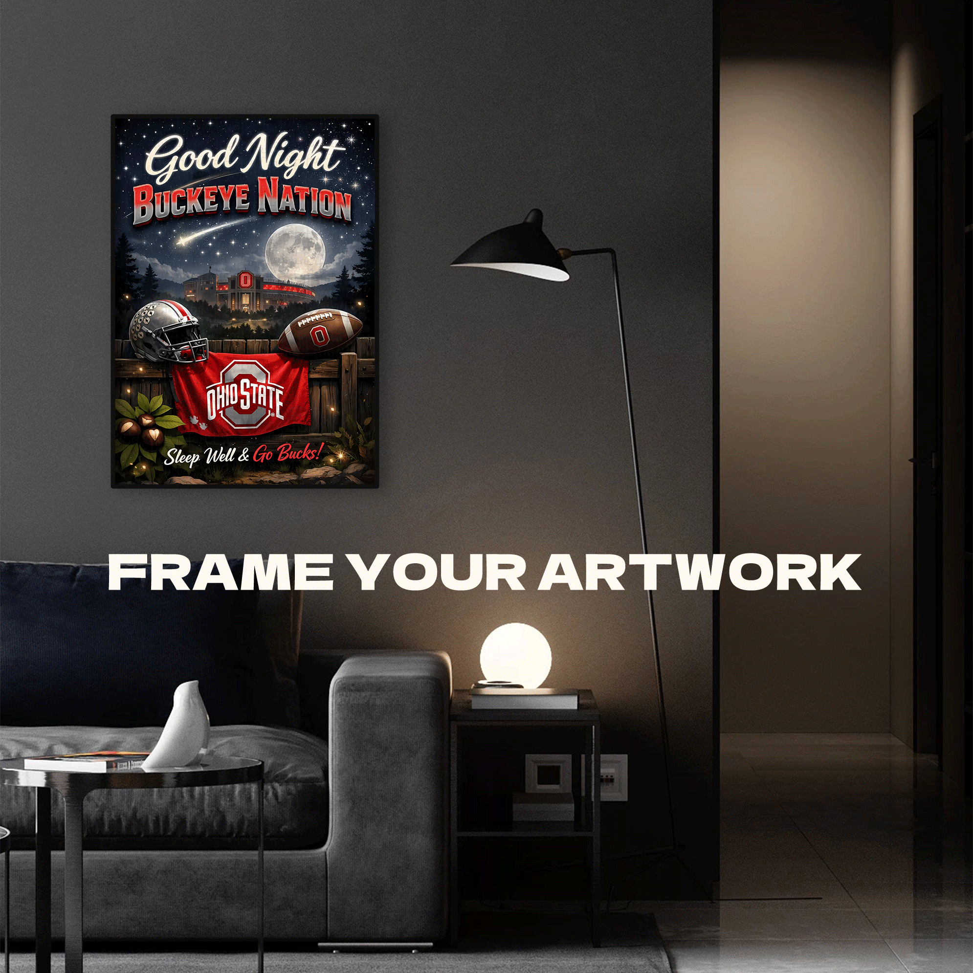 Good Night Buckeye Nation Ohio State Football Night 500pcs/1000pcs Jigsaw Puzzle, Scratch-Resistant, Interactive Family Game & Brain-Boosting DIY Decor, Perfect for Halloween, Christmas & New Year Gifts, Family Puzzle Game