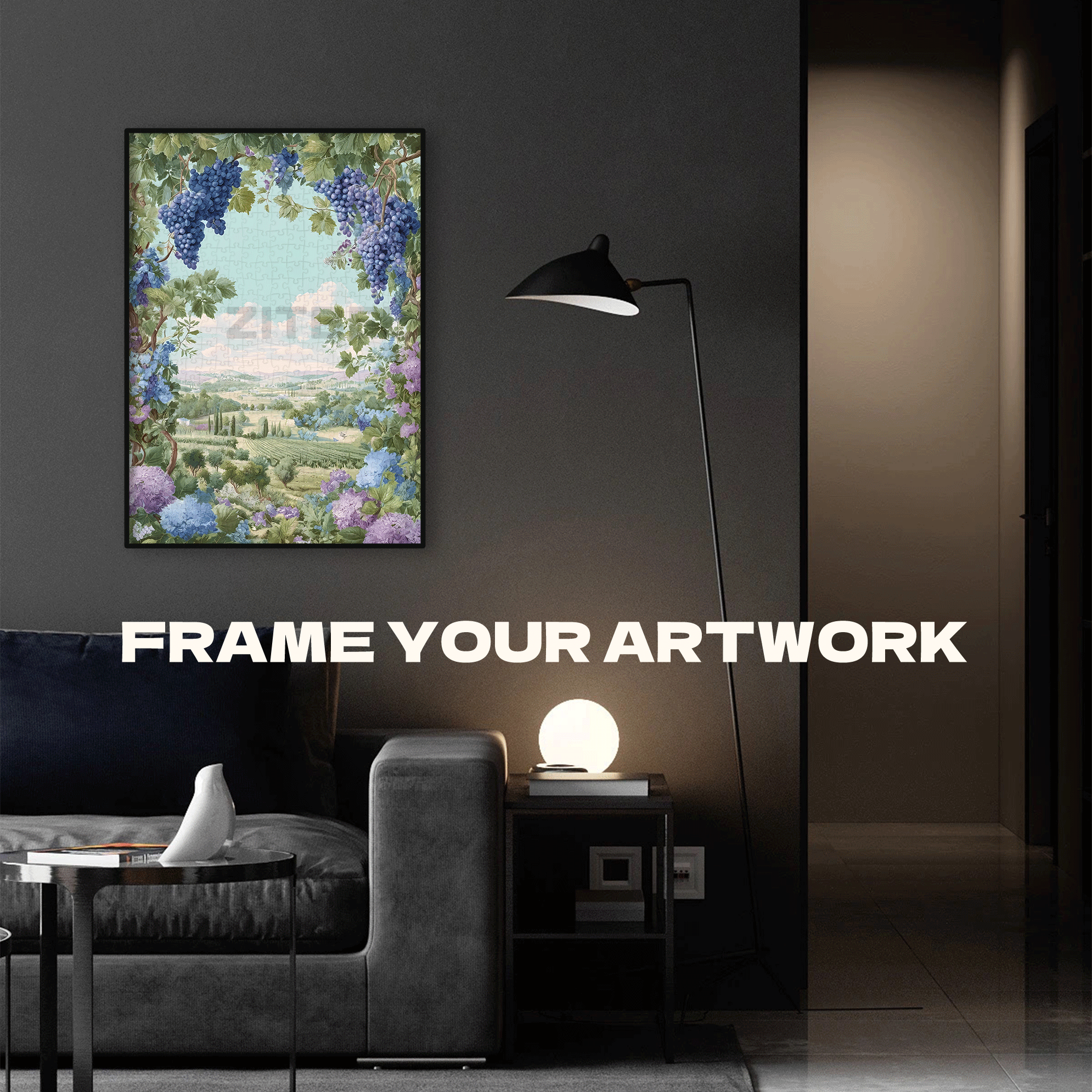 Grape Vines Framing The Homeland View 500pcs/1000pcs Jigsaw Puzzle, Scratch-Resistant, Interactive Family Game & Brain-Boosting DIY Decor, Perfect for Halloween, Christmas & New Year Gifts, Family Puzzle Game