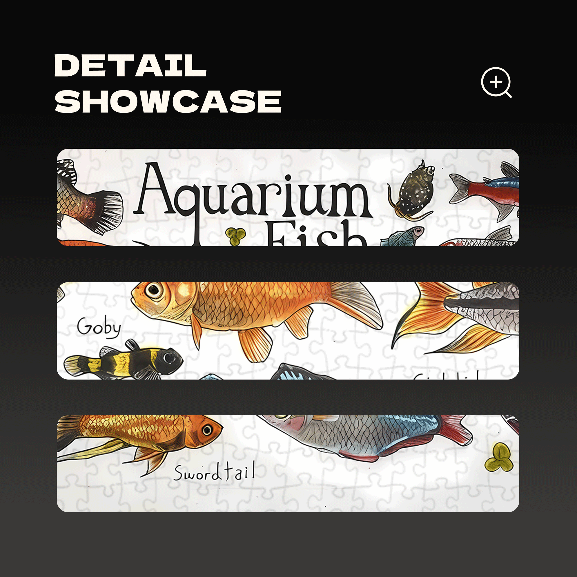 Hand-drawn Field Guide To Freshwater Aquarium Fish 500pcs/1000pcs Jigsaw Puzzle, Scratch-Resistant, Interactive Family Game & Brain-Boosting DIY Decor, Perfect for Halloween, Christmas & New Year Gifts, Family Puzzle Game