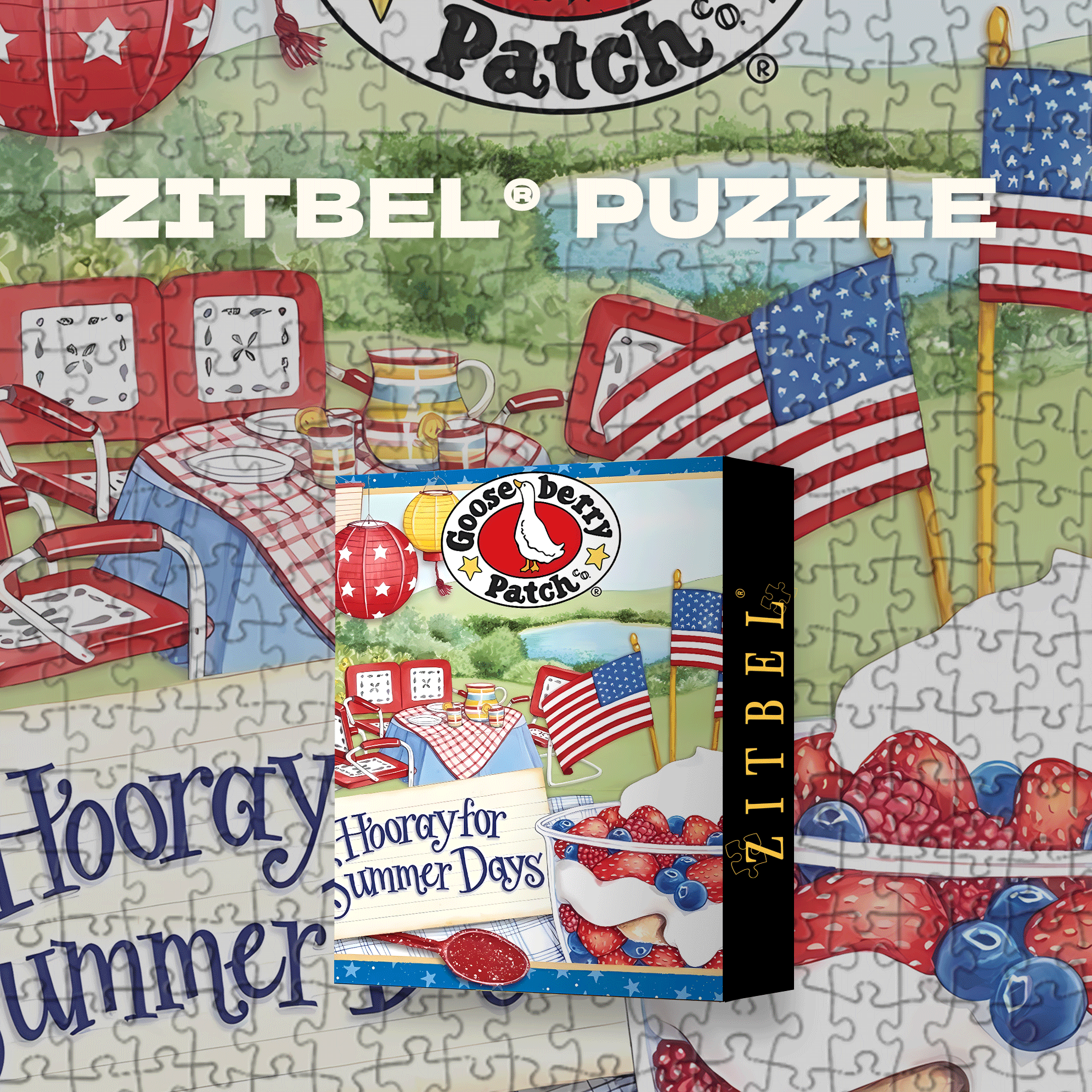 Hooray For Summer Days 500pcs/1000pcs Jigsaw Puzzle, Scratch-Resistant, Interactive Family Game & Brain-Boosting DIY Decor, Perfect for Halloween, Christmas & New Year Gifts, Family Puzzle Game
