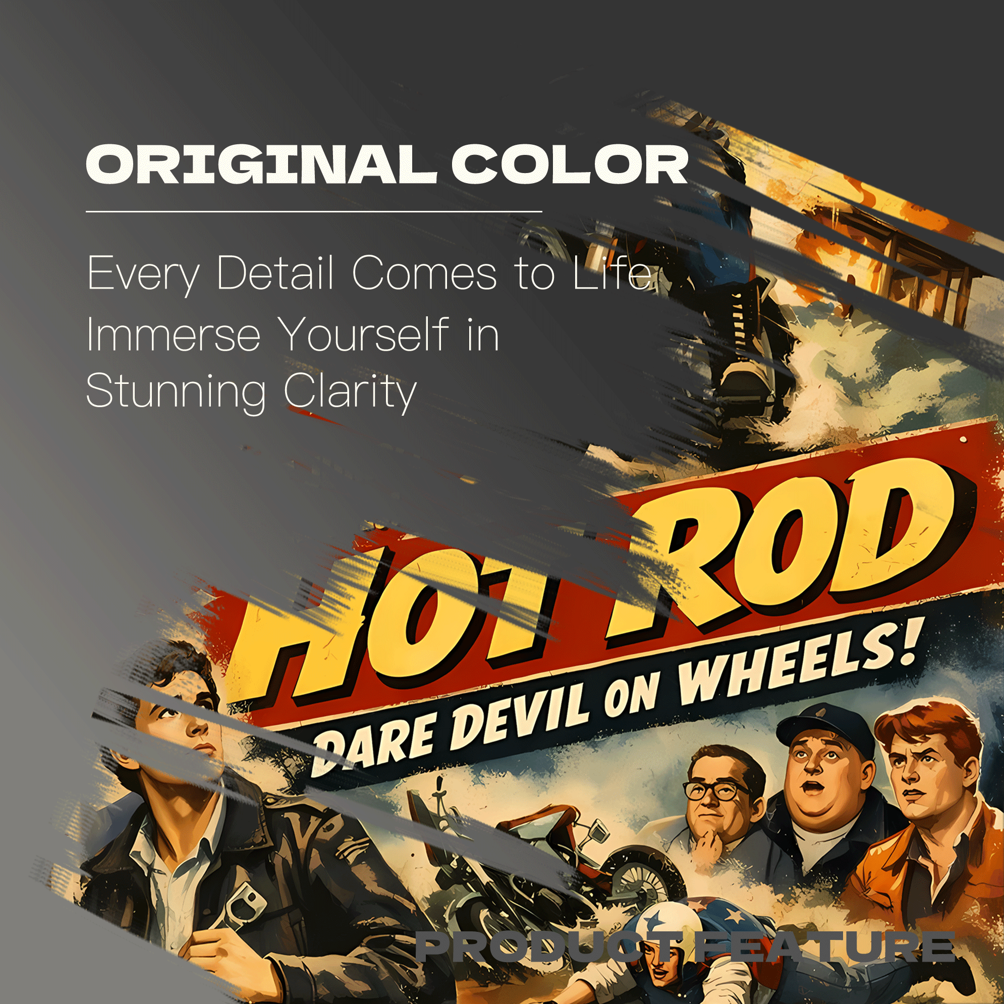 Hot Rod Poster 500pcs/1000pcs Jigsaw Puzzle, Scratch-Resistant, Interactive Family Game & Brain-Boosting DIY Decor, Perfect for Halloween, Christmas & New Year Gifts, Family Puzzle Game