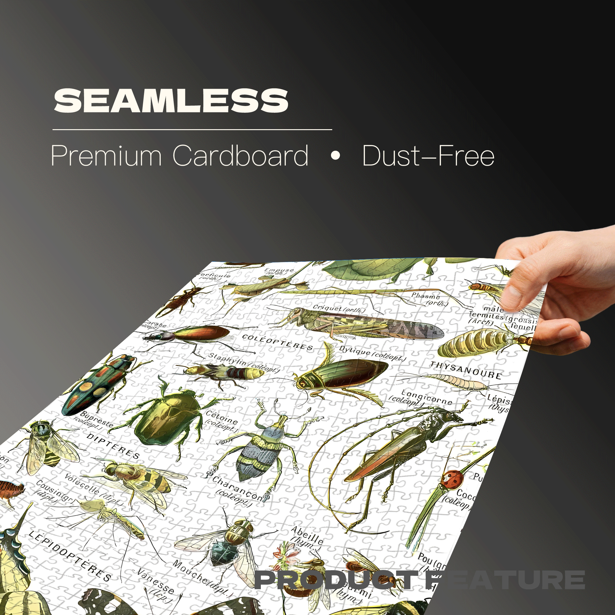 Insect 1948 Vintage Arthropodes 500pcs/1000pcs Jigsaw Puzzle, Scratch-Resistant, Interactive Family Game & Brain-Boosting DIY Decor, Perfect for Halloween, Christmas & New Year Gifts, Family Puzzle Game