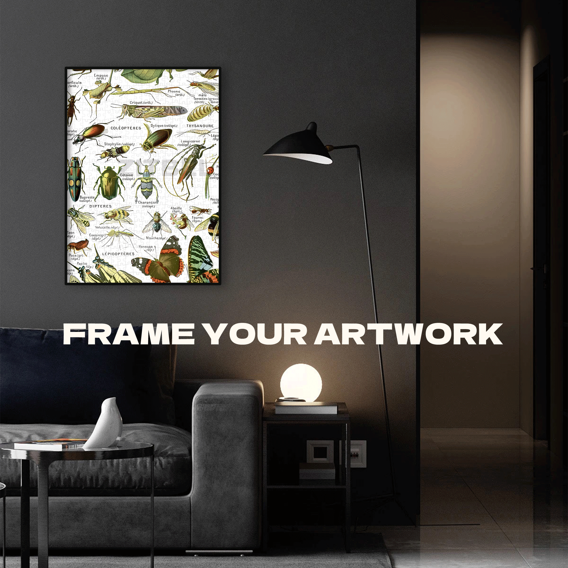 Insect 1948 Vintage Arthropodes 500pcs/1000pcs Jigsaw Puzzle, Scratch-Resistant, Interactive Family Game & Brain-Boosting DIY Decor, Perfect for Halloween, Christmas & New Year Gifts, Family Puzzle Game