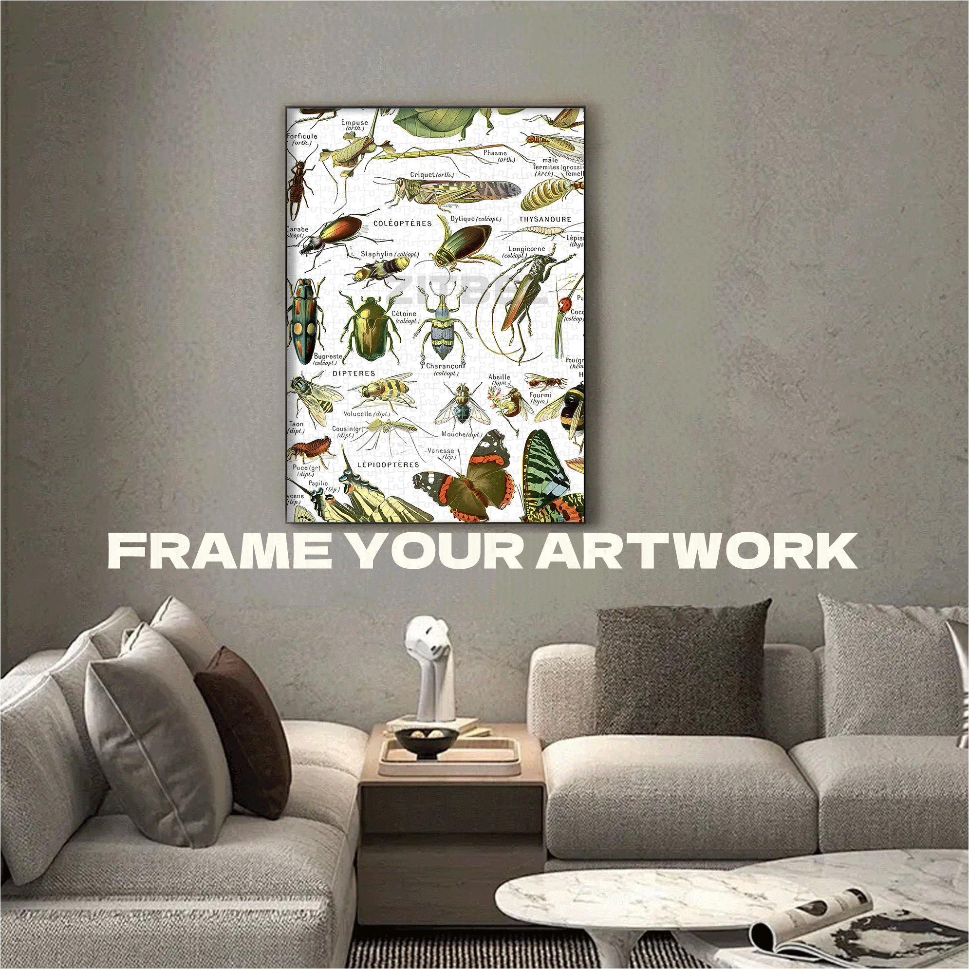 Insect 1948 Vintage Arthropodes 500pcs/1000pcs Jigsaw Puzzle, Scratch-Resistant, Interactive Family Game & Brain-Boosting DIY Decor, Perfect for Halloween, Christmas & New Year Gifts, Family Puzzle Game