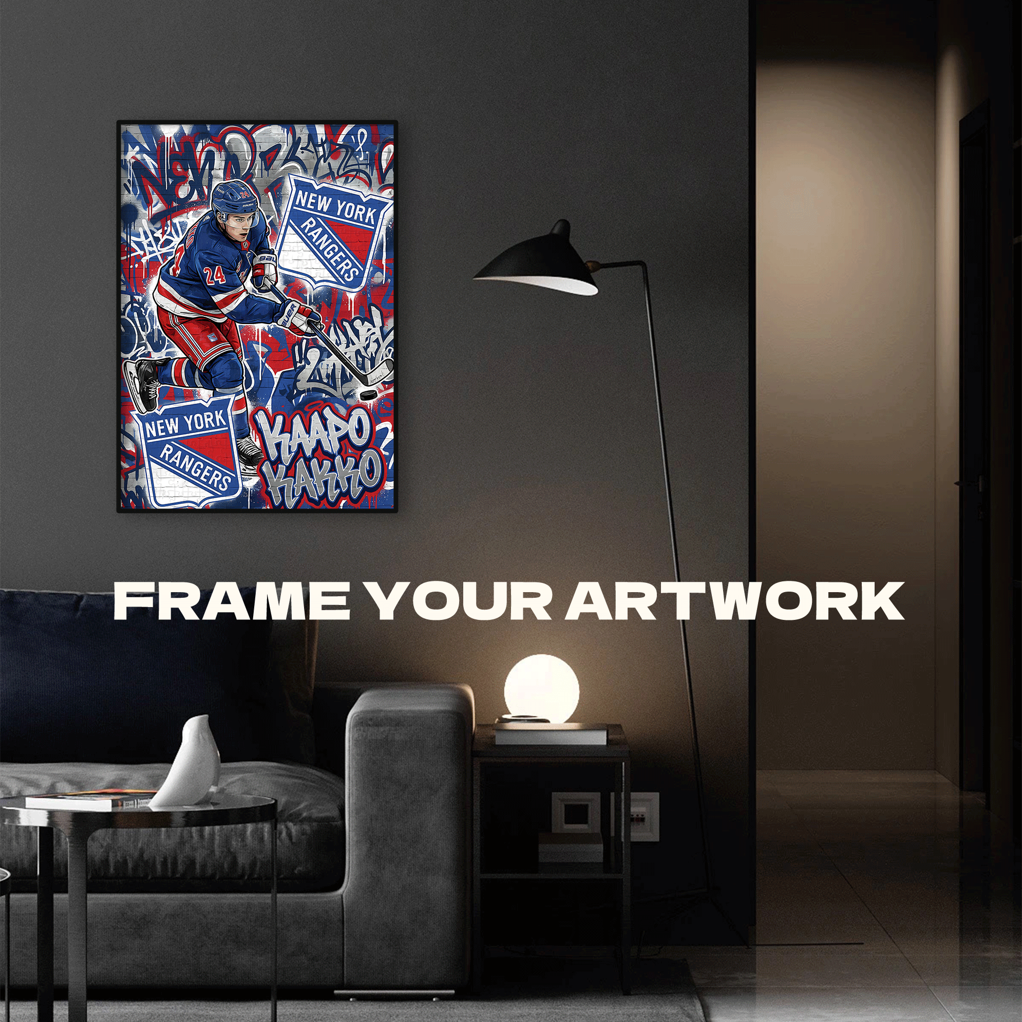 Kaapo Kakko New York Rangers 500pcs/1000pcs Jigsaw Puzzle, Scratch-Resistant, Interactive Family Game & Brain-Boosting DIY Decor, Perfect for Halloween, Christmas & New Year Gifts, Family Puzzle Game