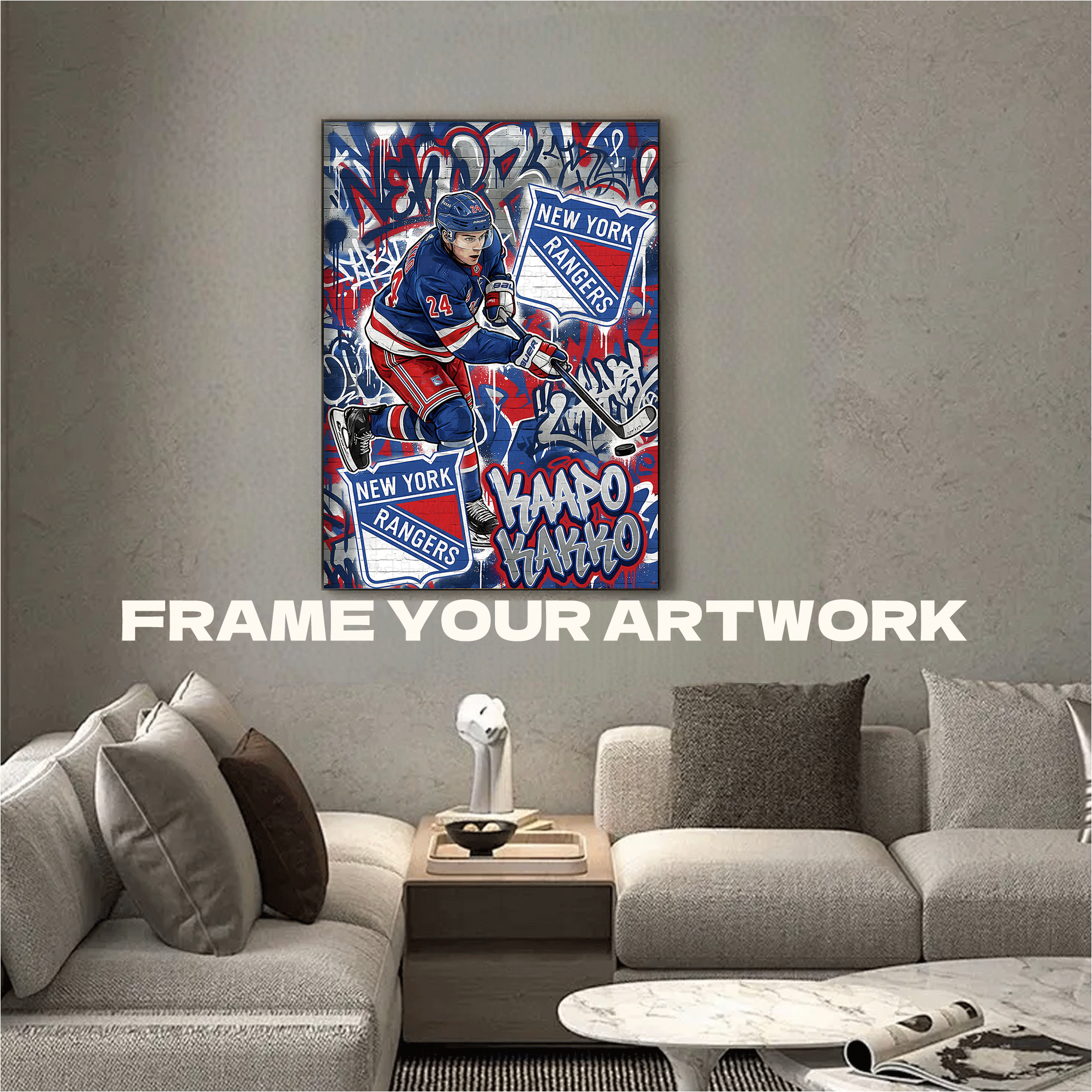 Kaapo Kakko New York Rangers 500pcs/1000pcs Jigsaw Puzzle, Scratch-Resistant, Interactive Family Game & Brain-Boosting DIY Decor, Perfect for Halloween, Christmas & New Year Gifts, Family Puzzle Game