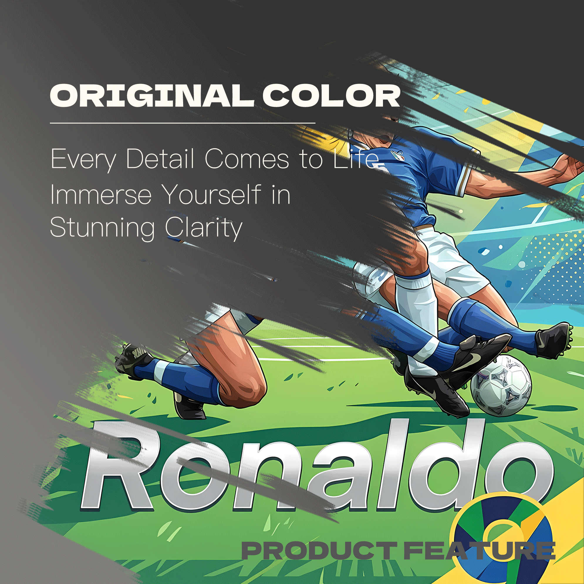 Legendary Ronaldo A Clash On The Football Pitch 500pcs/1000pcs Jigsaw Puzzle, Scratch-Resistant, Interactive Family Game & Brain-Boosting DIY Decor, Perfect for Halloween, Christmas & New Year Gifts, Family Puzzle Game